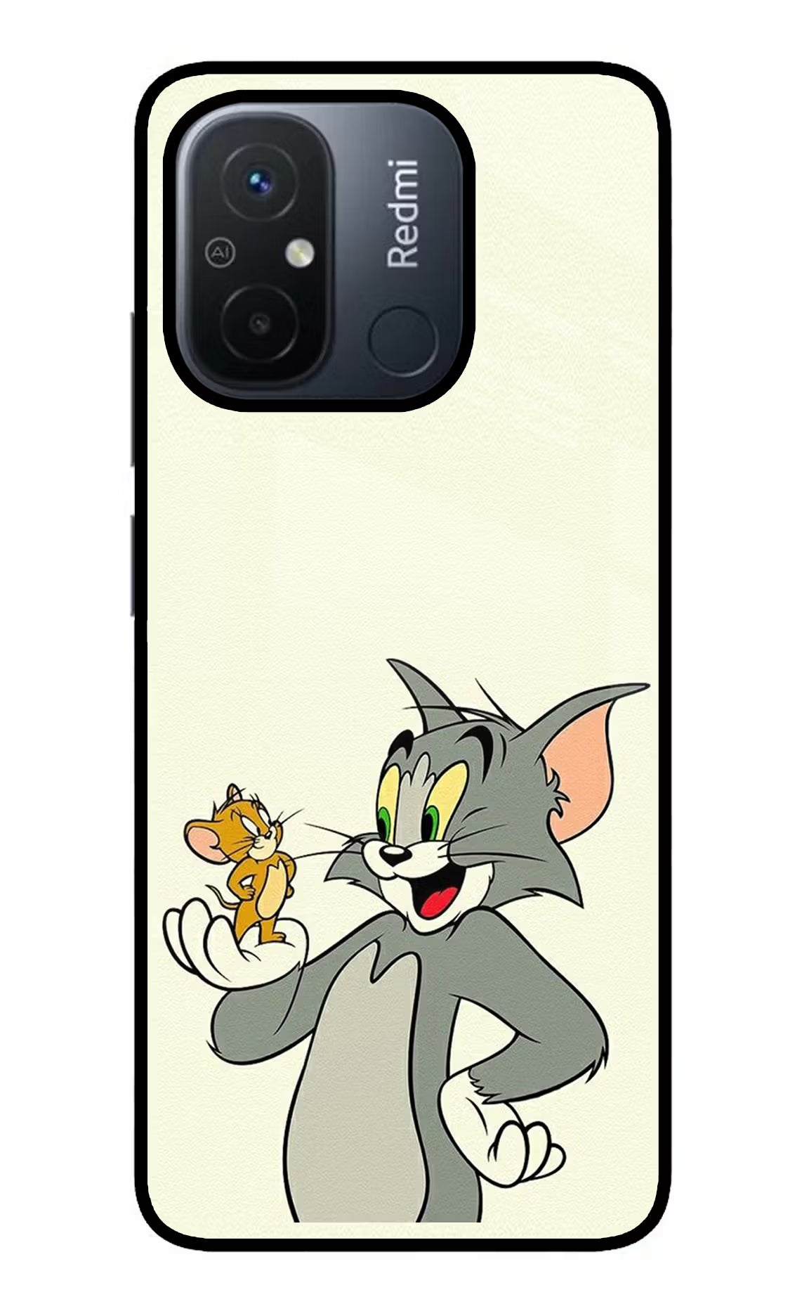 Tom & Jerry Redmi 12C Glass Case Back Cover by Casekaro