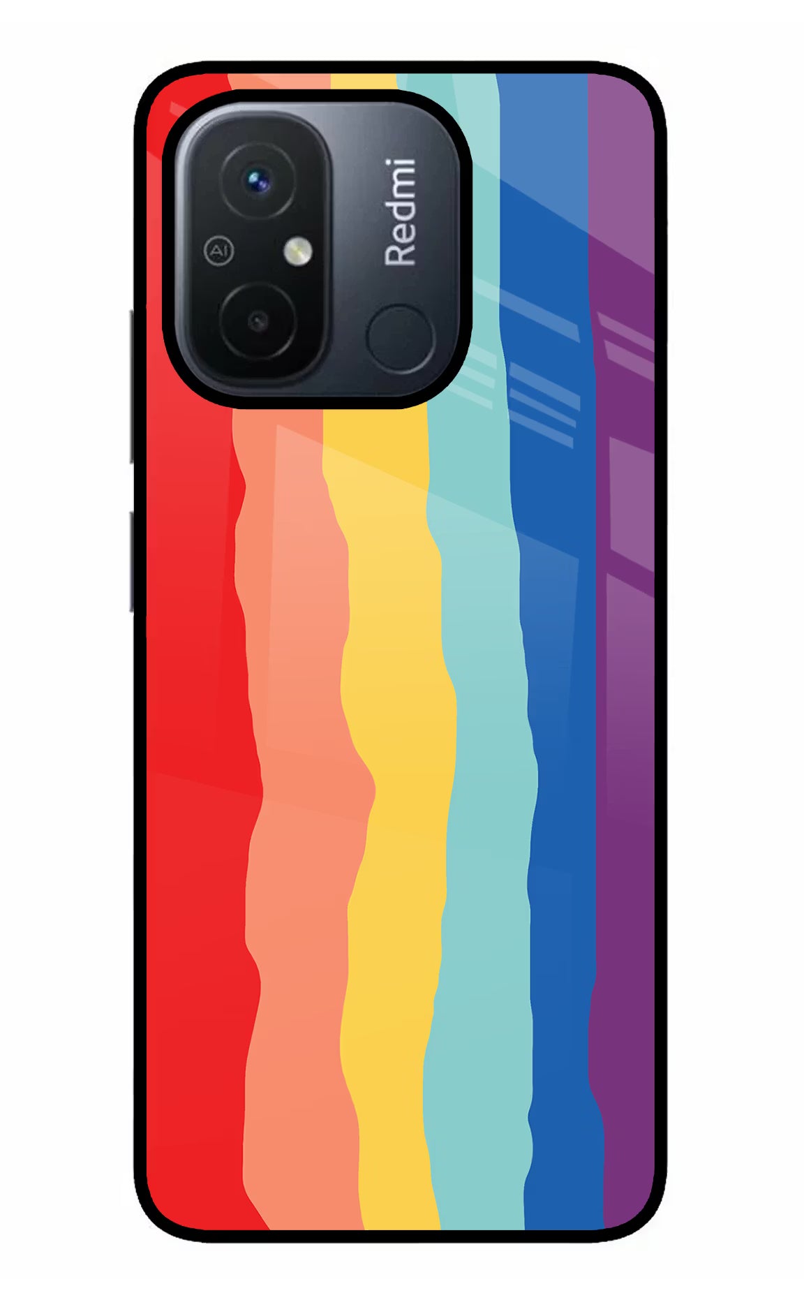 Rainbow Redmi 12C Glass Case - Rainbow Redmi 12C Glass Case Rainbow Redmi 12C Glass Case