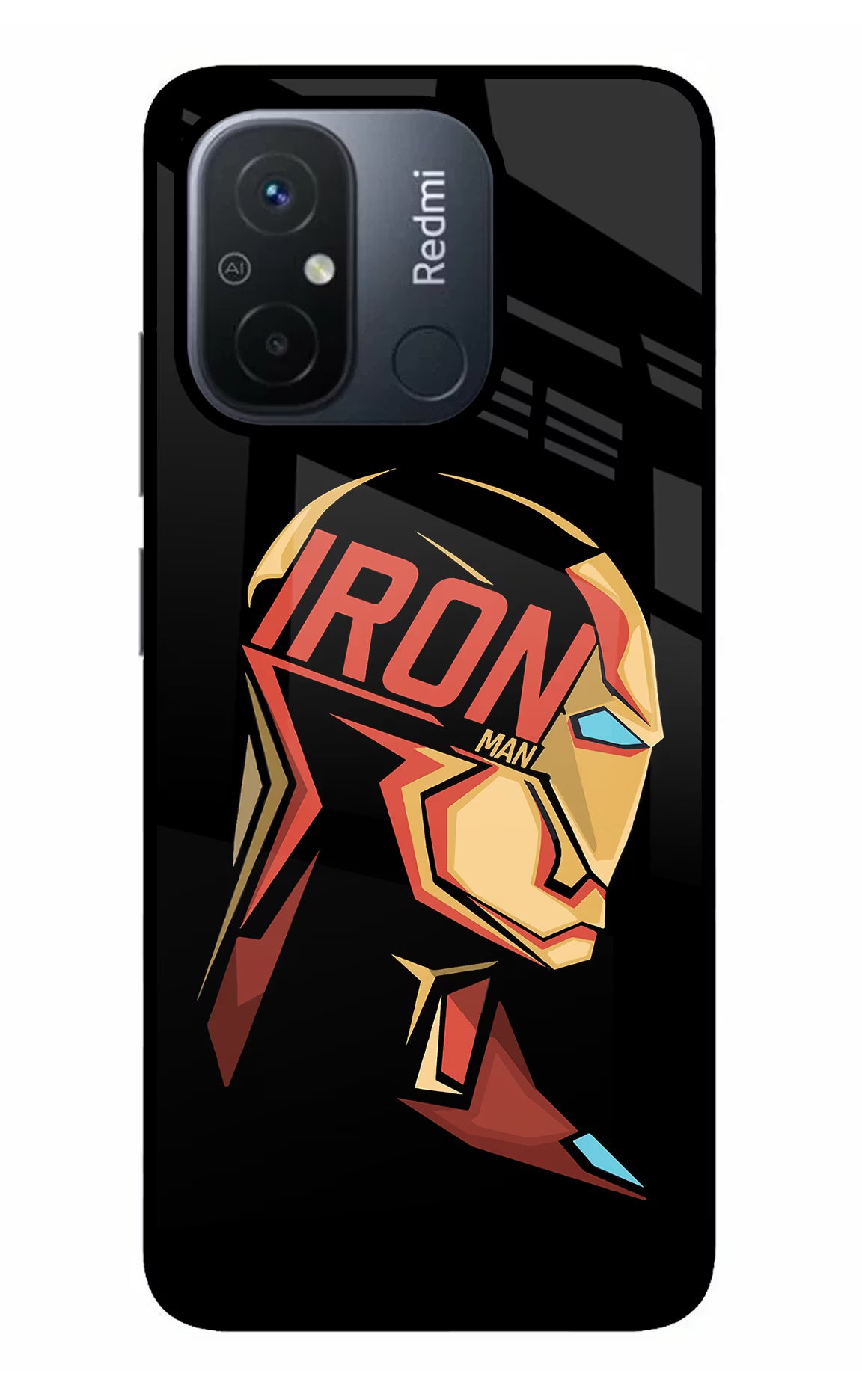 IronMan Redmi 12C Glass Case - IronMan Redmi 12C Glass Case IronMan Redmi 12C Glass Case