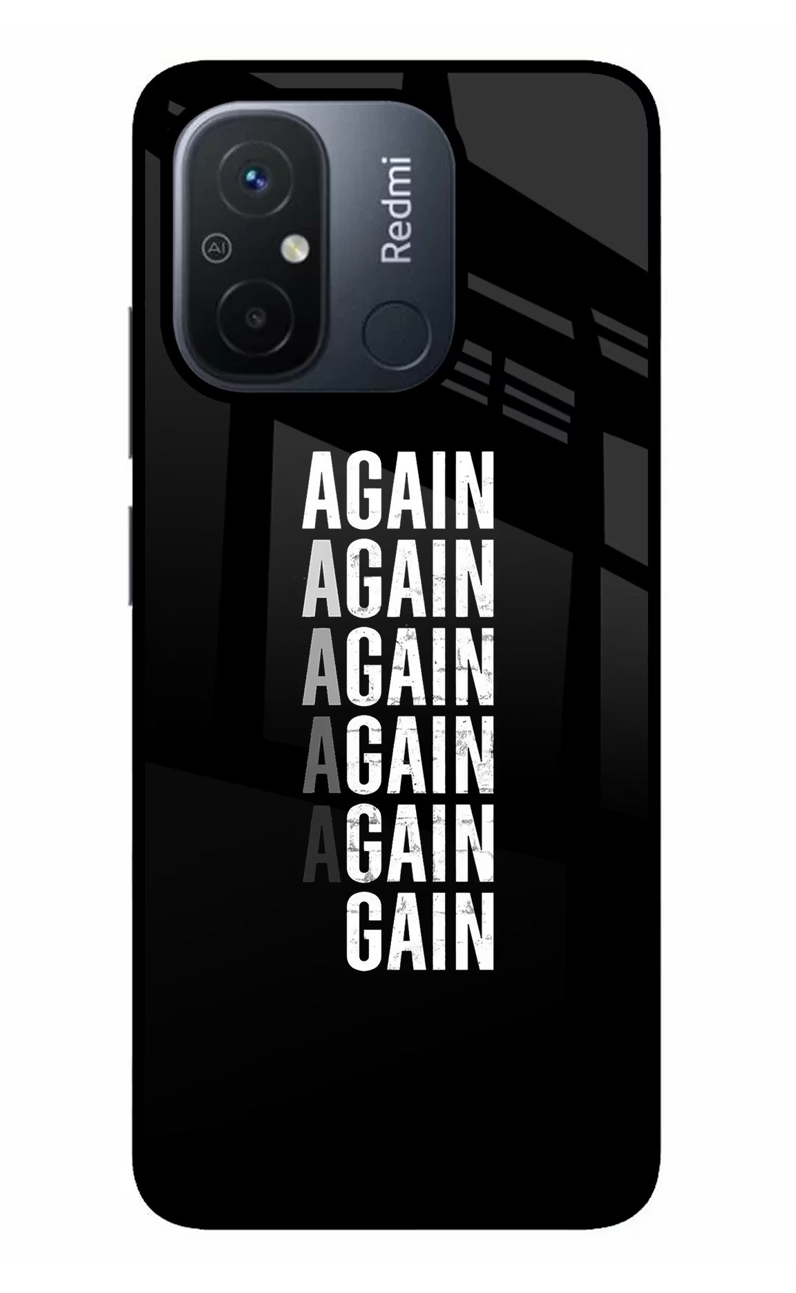 Again Again Gain Redmi 12C Glass Case - Again Again Gain Redmi 12C Glass Case Again Again Gain Redmi 12C Glass Case