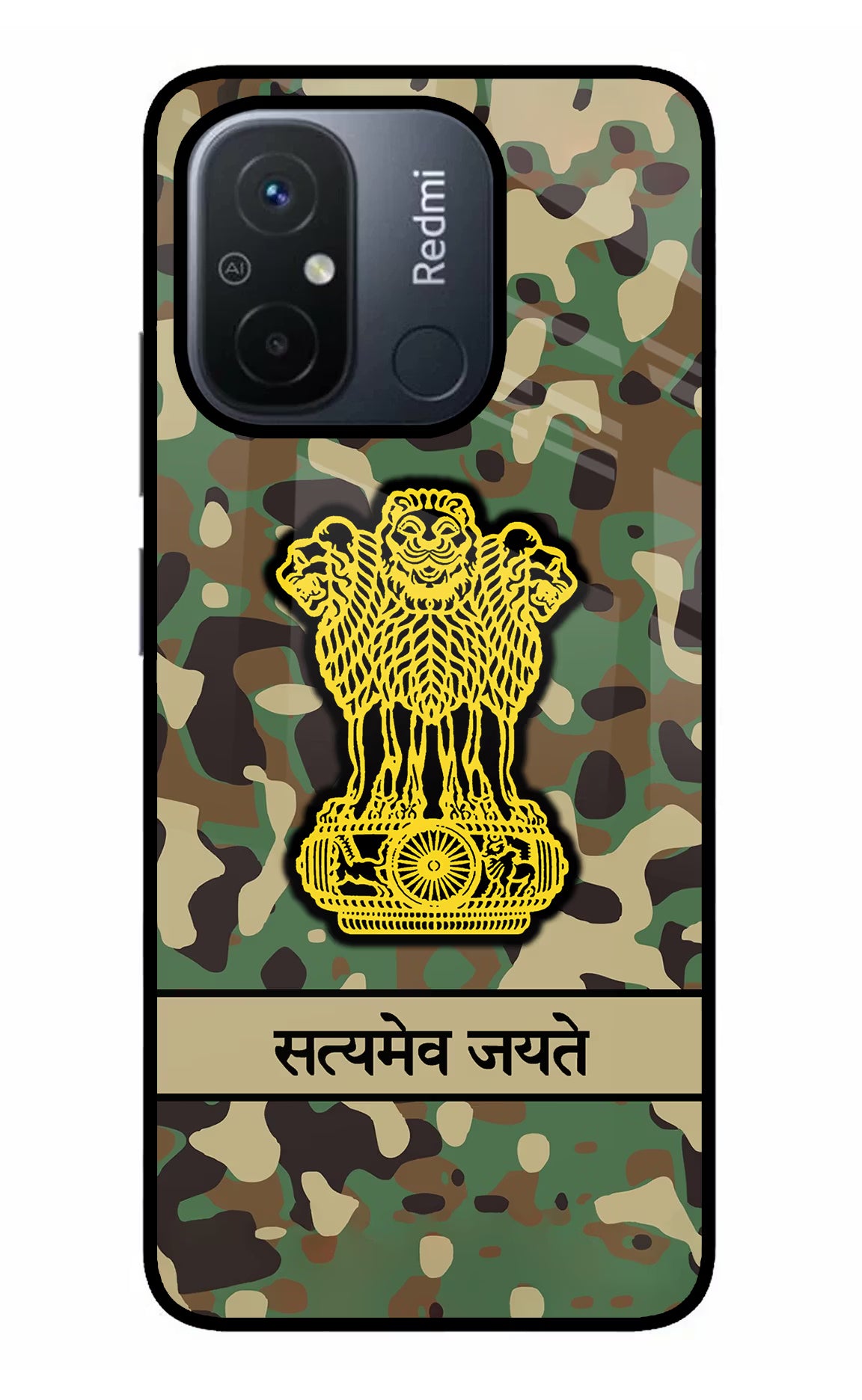 Satyamev Jayate Army Redmi 12C Glass Case - Satyamev Jayate Army Redmi 12C Glass Case Satyamev Jayate Army Redmi 12C Glass Case