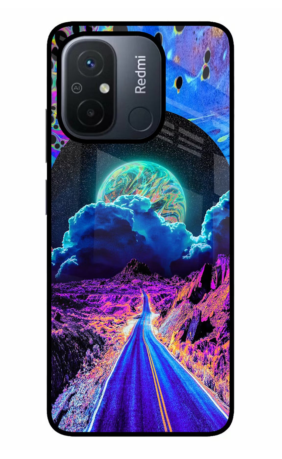 Psychedelic Painting Redmi 12C Glass Case - Psychedelic Painting Redmi 12C Glass Case Psychedelic Painting Redmi 12C Glass Case