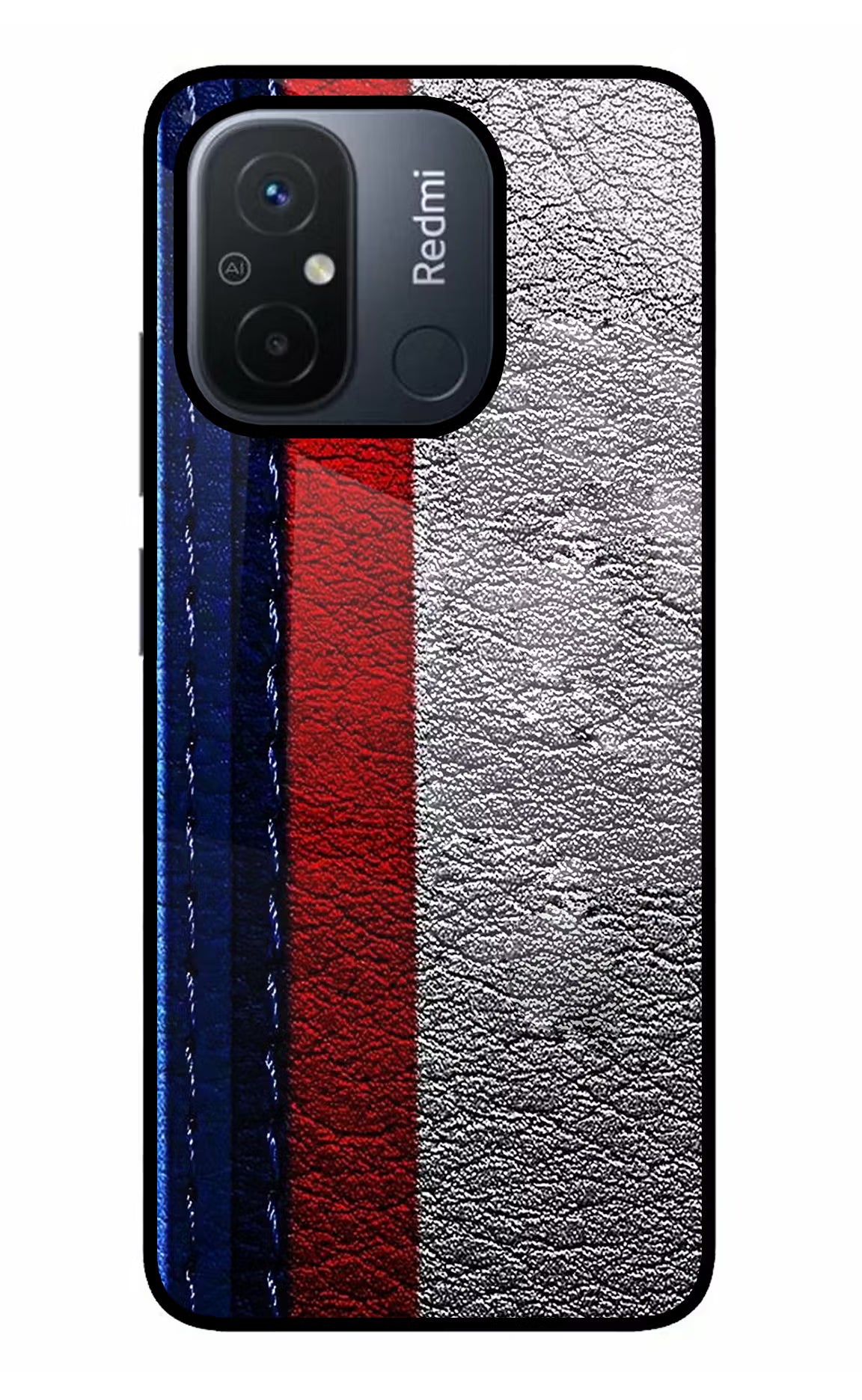BMW Stripes Redmi 12C Back Cover - BMW Stripes Redmi 12C Glass Case Back Cover by Casekaro BMW Stripes Redmi 12C Glass Case Back Cover by Casekaro