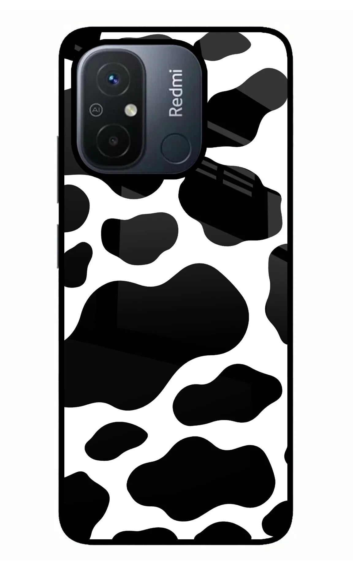 Cow Spots Redmi 12C Glass Case - Cow Spots Redmi 12C Glass Case Cow Spots Redmi 12C Glass Case