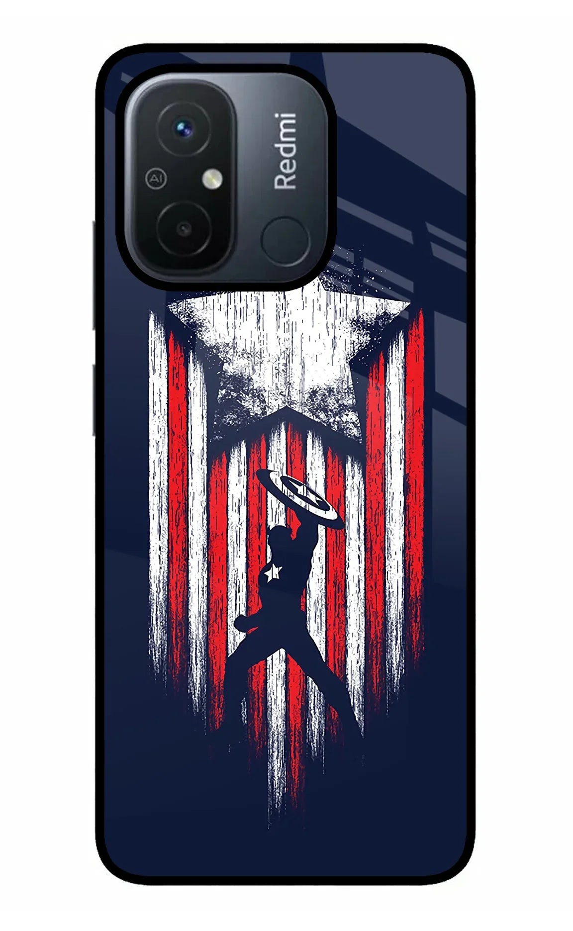 Captain America Marvel Art Redmi 12C Glass Case - Captain America Marvel Art Redmi 12C Glass Case Captain America Marvel Art Redmi 12C Glass Case