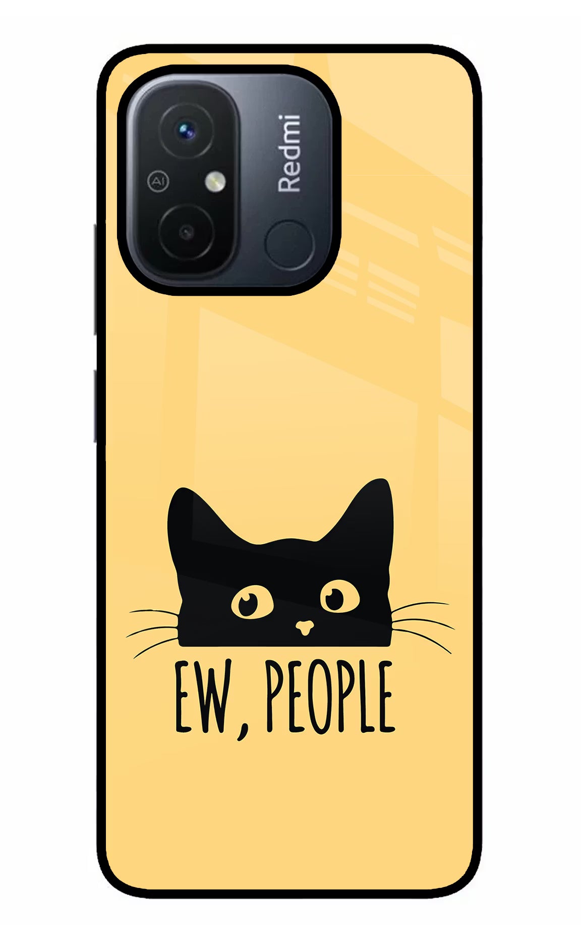 Ew People Catitude Redmi 12C Glass Case - Ew People Catitude Redmi 12C Glass Case Ew People Catitude Redmi 12C Glass Case