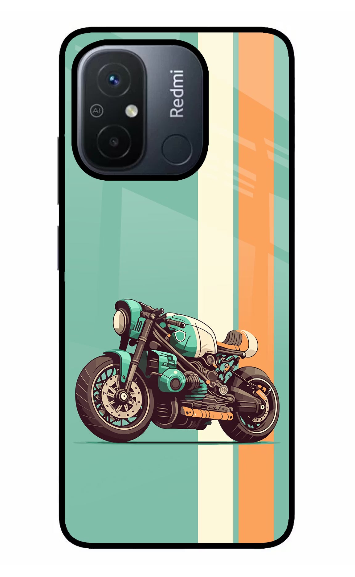 Striped Moto Drift Redmi 12C Glass Case - Striped Moto Drift Redmi 12C Glass Case Striped Moto Drift Redmi 12C Glass Case