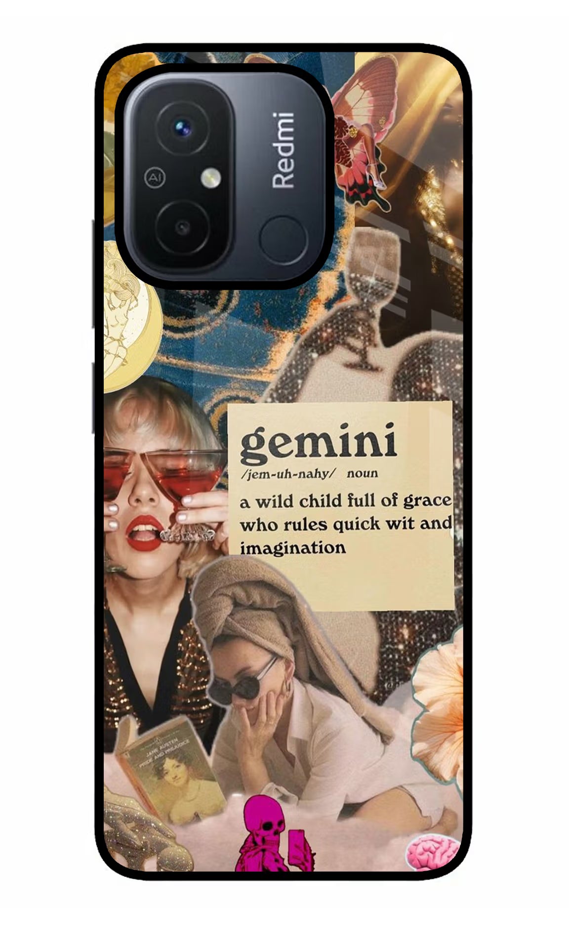 Gemini Zodiac Redmi 12C Glass Case - Gemini Zodiac Redmi 12C Glass Case Gemini Zodiac Redmi 12C Glass Case