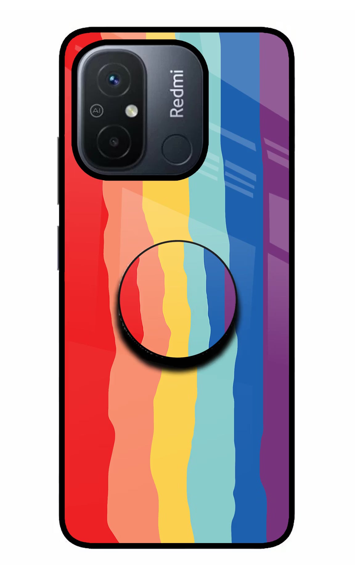Rainbow Redmi 12C Glass Case - Rainbow Redmi 12C Glass Case Rainbow Redmi 12C Glass Case