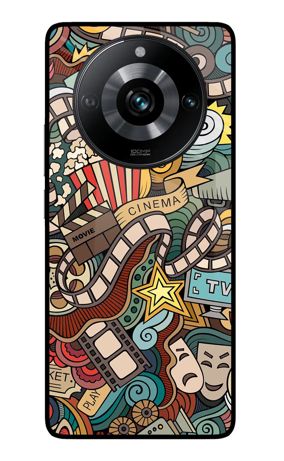 Cinema Abstract Realme 11 Pro/Pro+ 5G Back Cover - Cinema Abstract Realme 11 Pro/Pro+ 5G Glass Case Back Cover by Casekaro Cinema Abstract Realme 11 Pro/Pro+ 5G Glass Case Back Cover by Casekaro