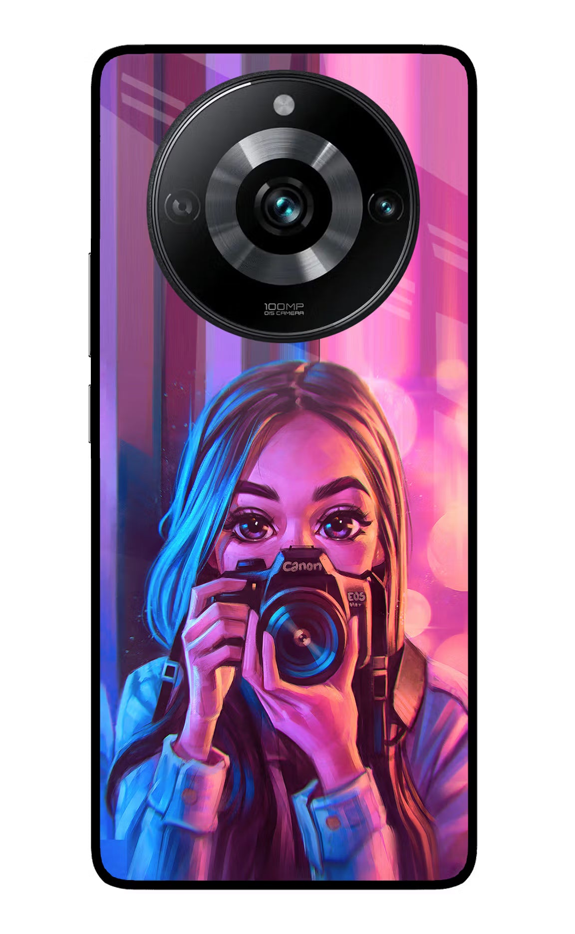 Girl Photographer Realme 11 Pro/Pro+ 5G Back Cover - Girl Photographer Realme 11 Pro/Pro+ 5G Glass Case Back Cover by Casekaro Girl Photographer Realme 11 Pro/Pro+ 5G Glass Case Back Cover by Casekaro