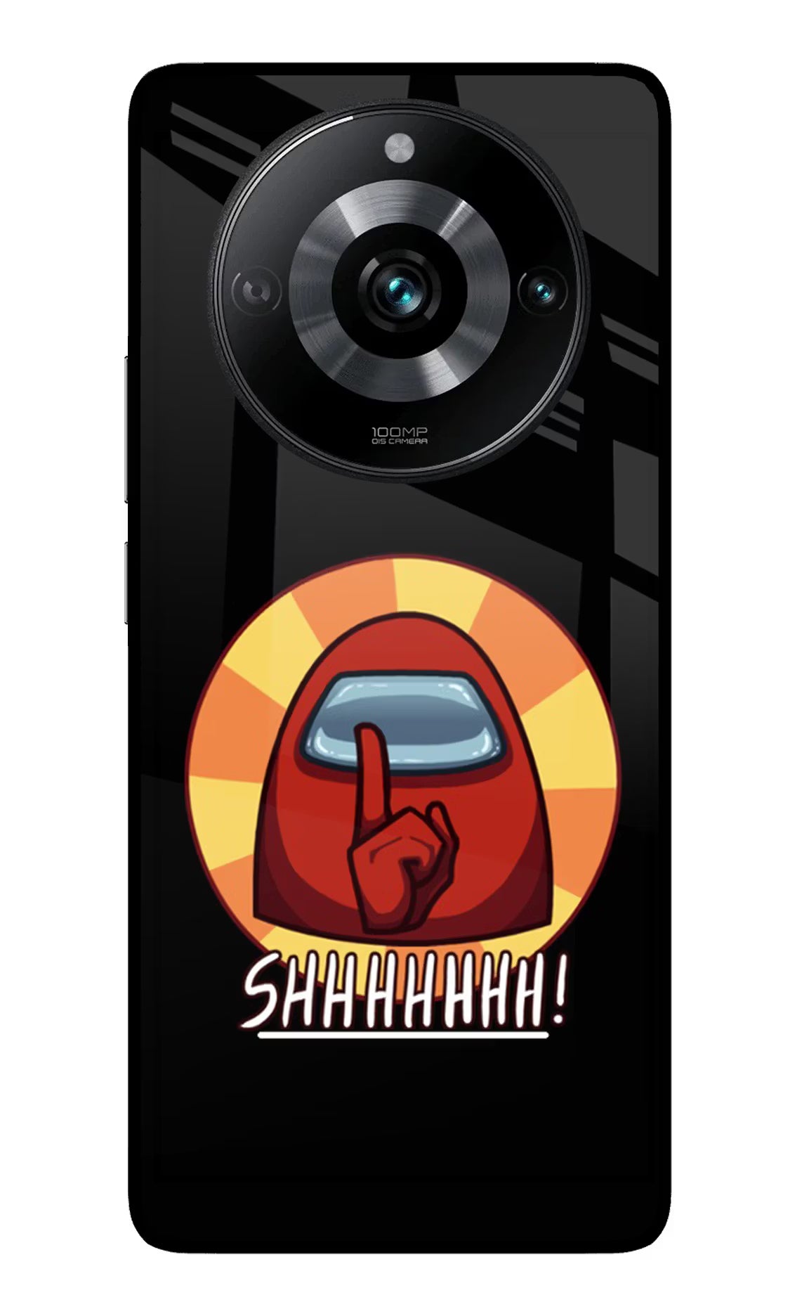 Among Us Shhh! Realme 11 Pro/Pro+ 5G Back Cover - Among Us Shhh! Realme 11 Pro/Pro+ 5G Glass Case Back Cover by Casekaro Among Us Shhh! Realme 11 Pro/Pro+ 5G Glass Case Back Cover by Casekaro