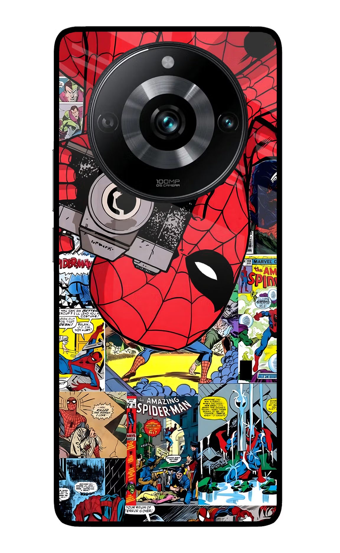Spider Man Realme 11 Pro/Pro+ 5G Glass Case - Spider Man Realme 11 Pro/Pro+ 5G Glass Case Spider Man Realme 11 Pro/Pro+ 5G Glass Case
