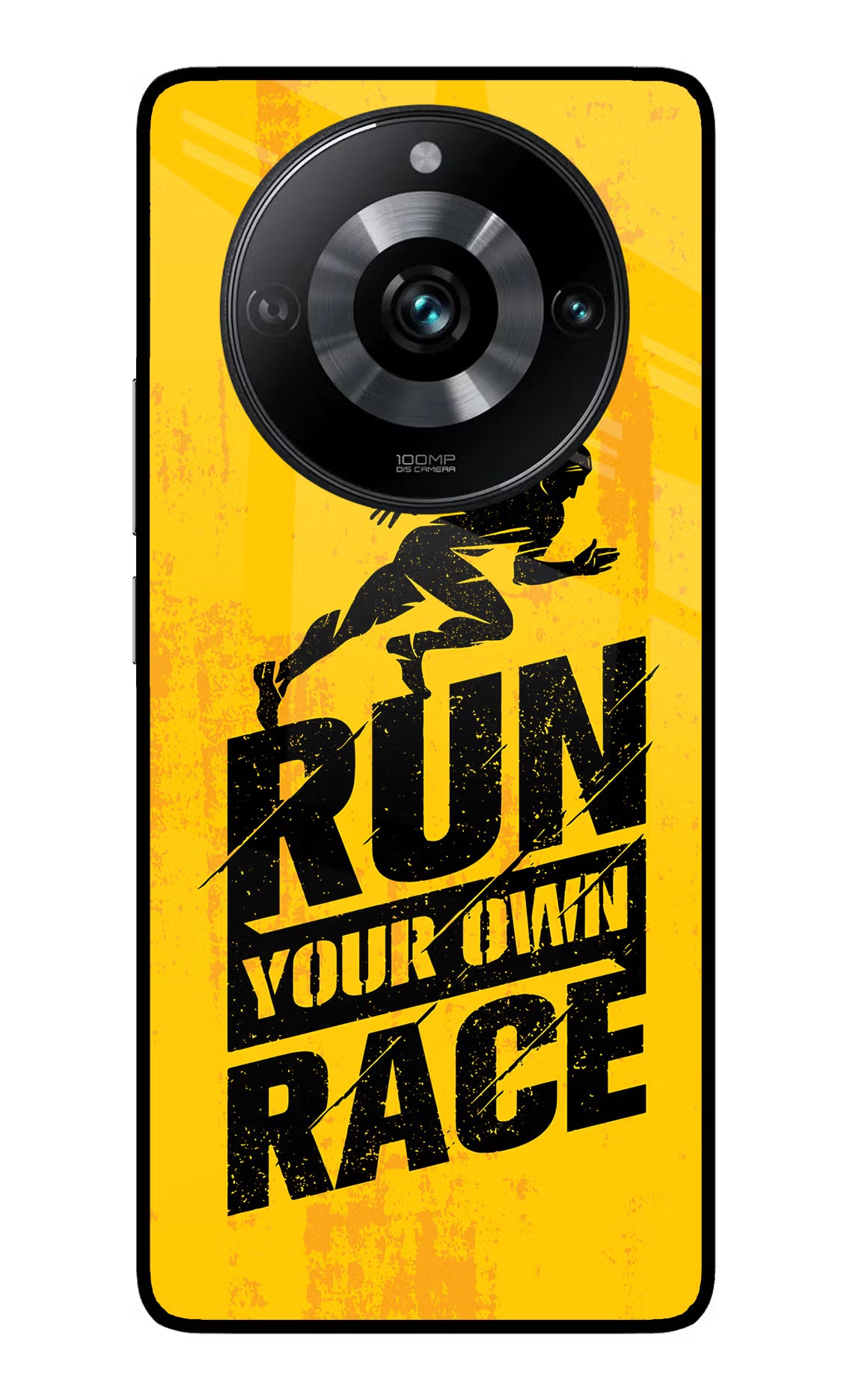 Run Your Own Race Realme 11 Pro/Pro+ 5G Back Cover - Run Your Own Race Realme 11 Pro/Pro+ 5G Glass Case Back Cover by Casekaro Run Your Own Race Realme 11 Pro/Pro+ 5G Glass Case Back Cover by Casekaro