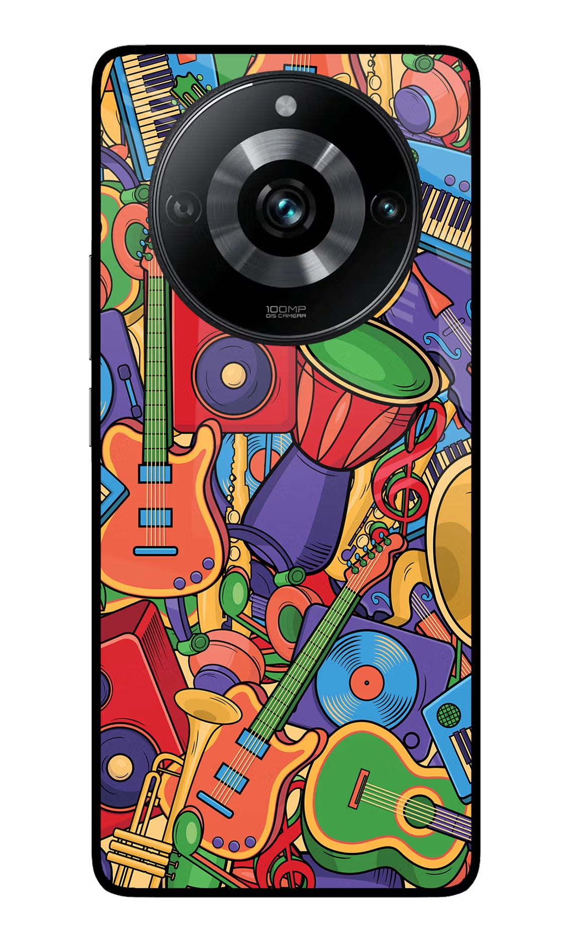 Music Instrument Doodle Realme 11 Pro/Pro+ 5G Back Cover - Music Instrument Doodle Realme 11 Pro/Pro+ 5G Glass Case Back Cover by Casekaro Music Instrument Doodle Realme 11 Pro/Pro+ 5G Glass Case Back Cover by Casekaro