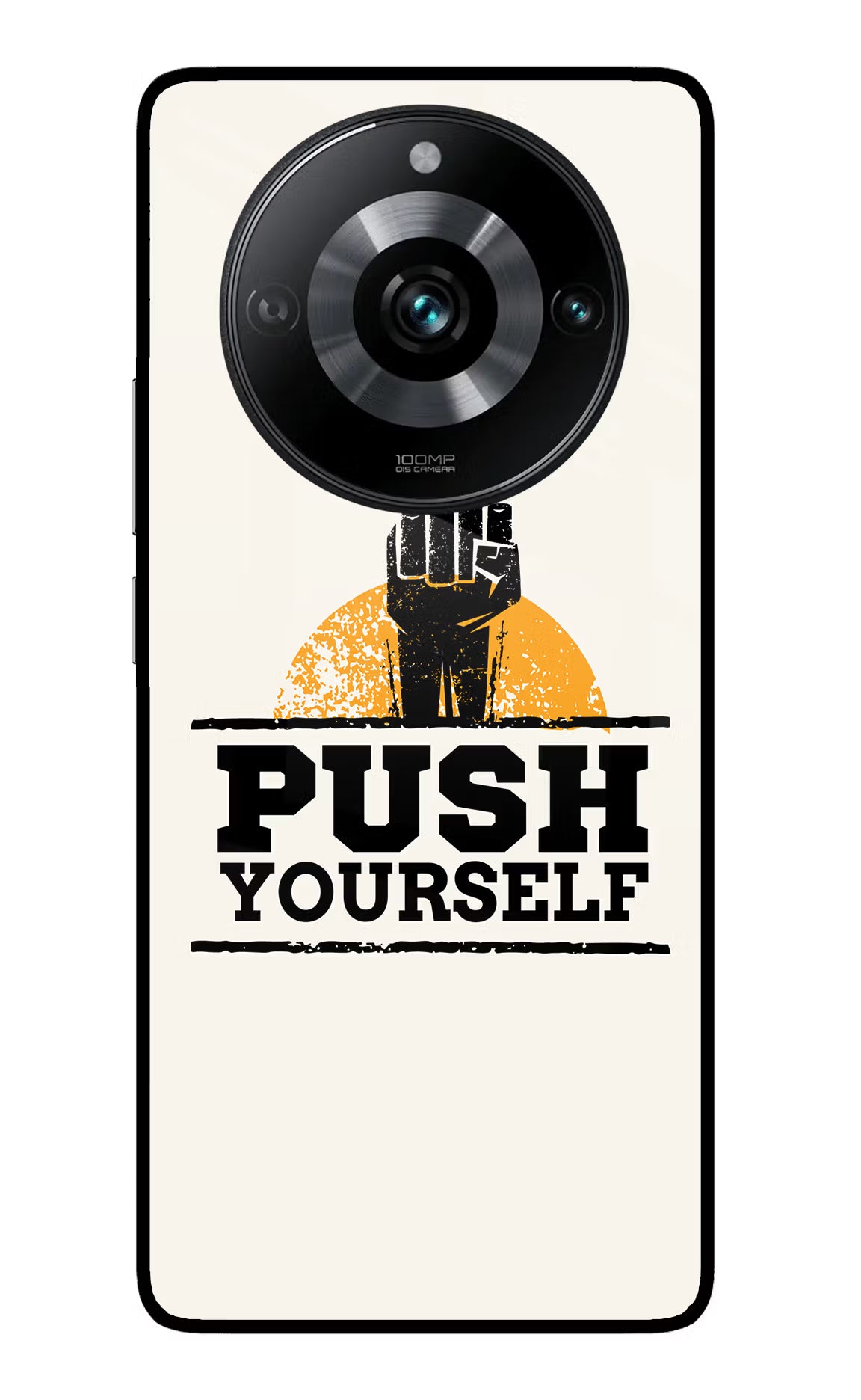 Push Yourself Realme 11 Pro/Pro+ 5G Back Cover - Push Yourself Realme 11 Pro/Pro+ 5G Glass Case Back Cover by Casekaro Push Yourself Realme 11 Pro/Pro+ 5G Glass Case Back Cover by Casekaro
