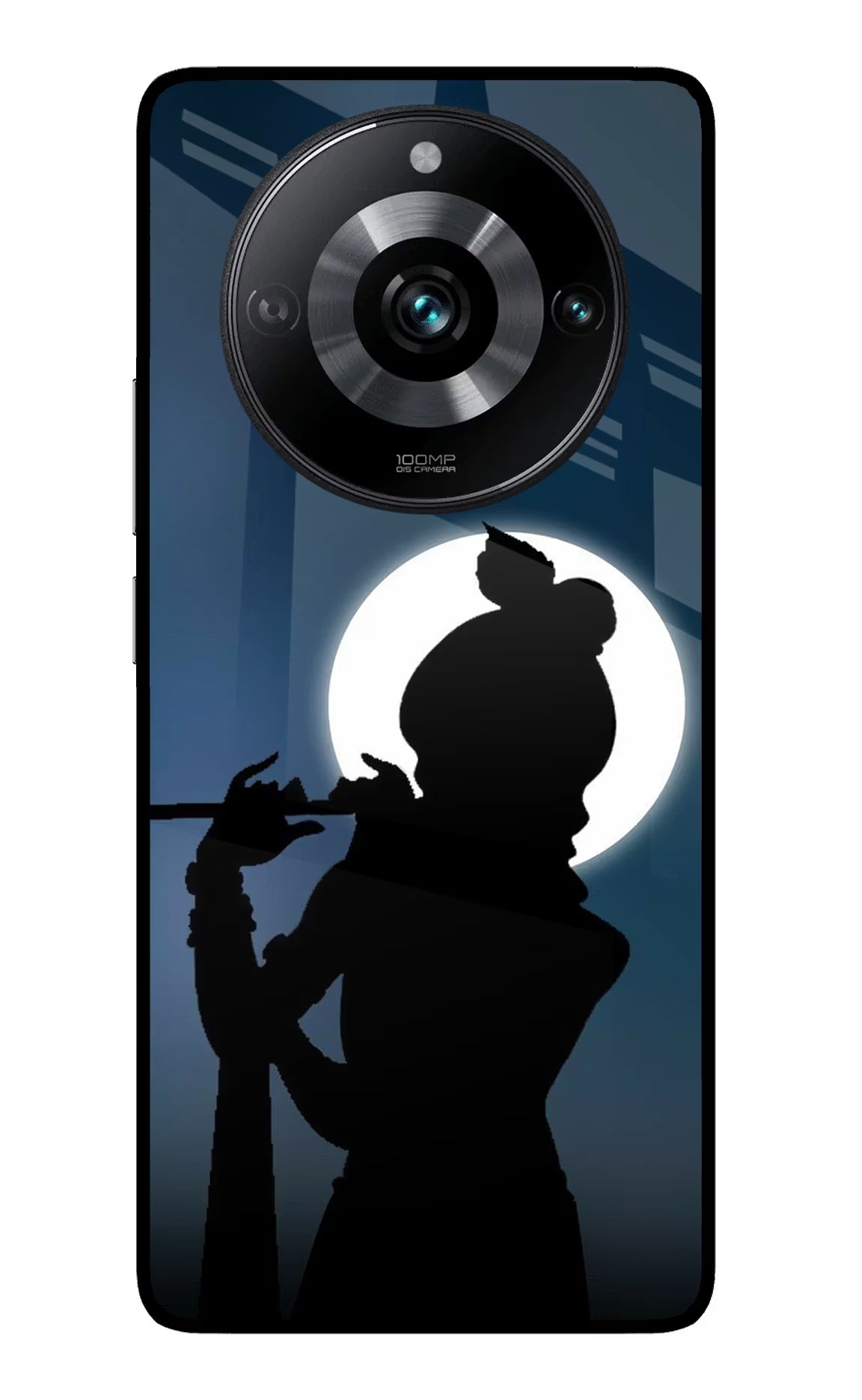 Shri Krishna Silhouette Realme 11 Pro/Pro+ 5G Back Cover - Shri Krishna Silhouette Realme 11 Pro/Pro+ 5G Glass Case Back Cover by Casekaro Shri Krishna Silhouette Realme 11 Pro/Pro+ 5G Glass Case Back Cover by Casekaro