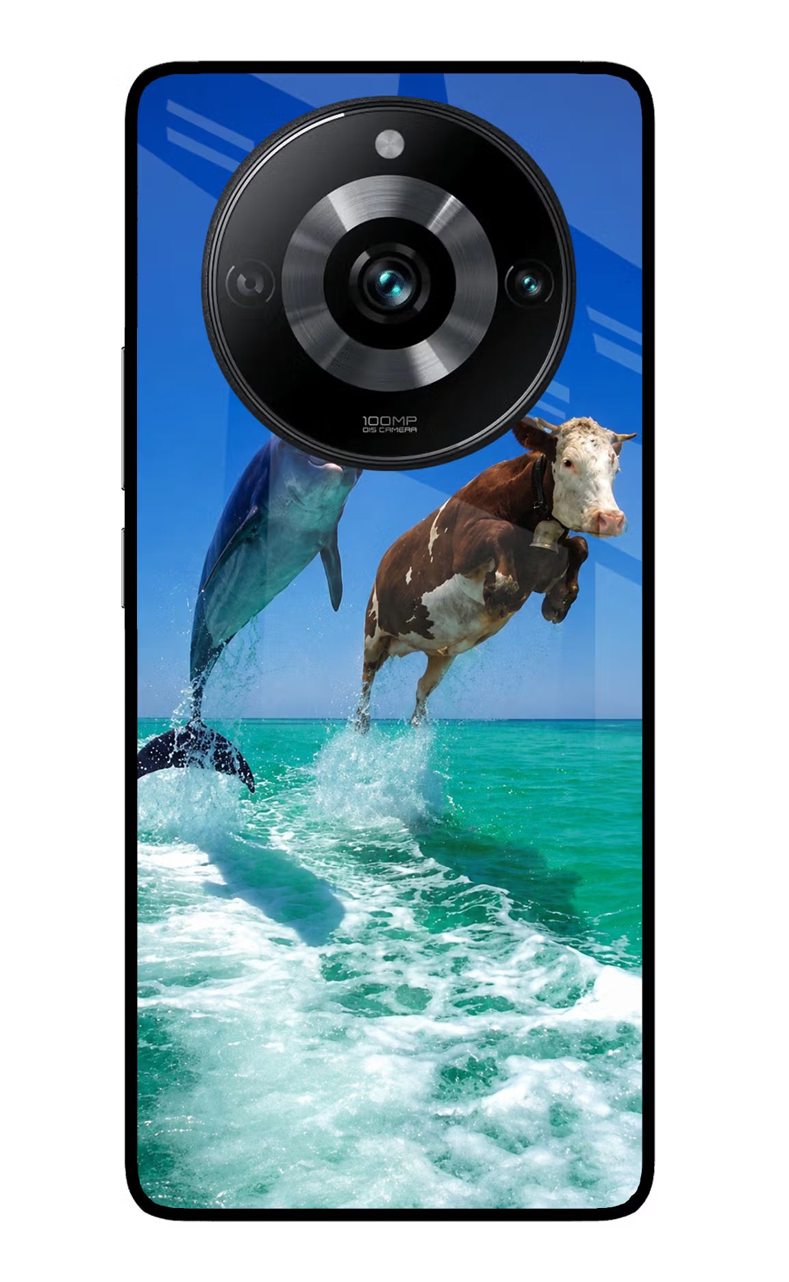 Dolphin vs Cow Realme 11 Pro/Pro+ 5G Glass Case - Dolphin vs Cow Realme 11 Pro/Pro+ 5G Glass Case Dolphin vs Cow Realme 11 Pro/Pro+ 5G Glass Case
