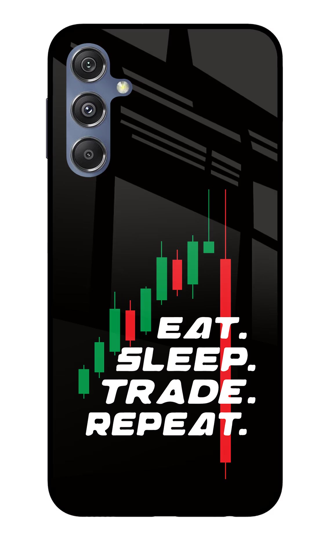 Eat Sleep Trade Repeat Samsung M34 5G/F34 5G Glass Case - Eat Sleep Trade Repeat Samsung M34 5G/F34 5G Glass Case Eat Sleep Trade Repeat Samsung M34 5G/F34 5G Glass Case