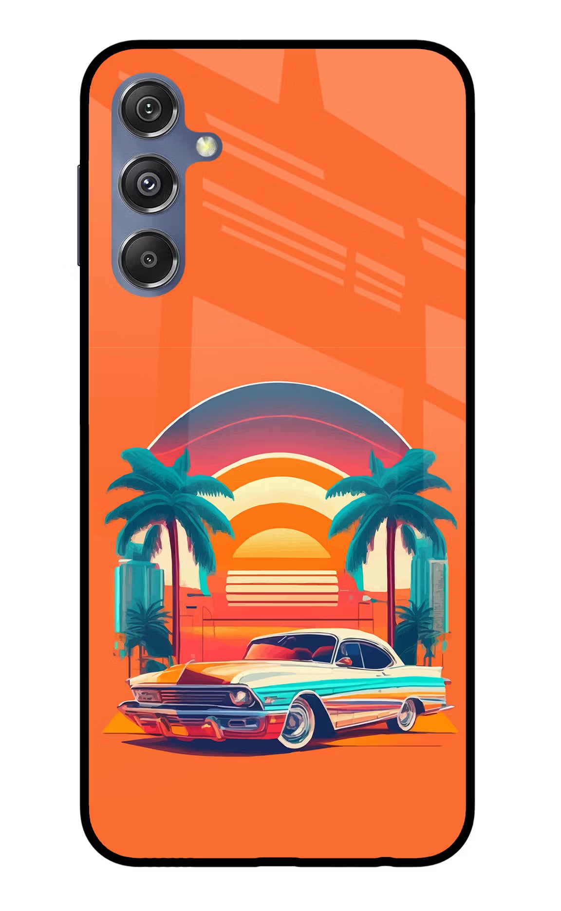 Palm Drive 80s Samsung M34 5G/F34 5G Glass Case - Palm Drive 80s Samsung M34 5G/F34 5G Glass Case Palm Drive 80s Samsung M34 5G/F34 5G Glass Case