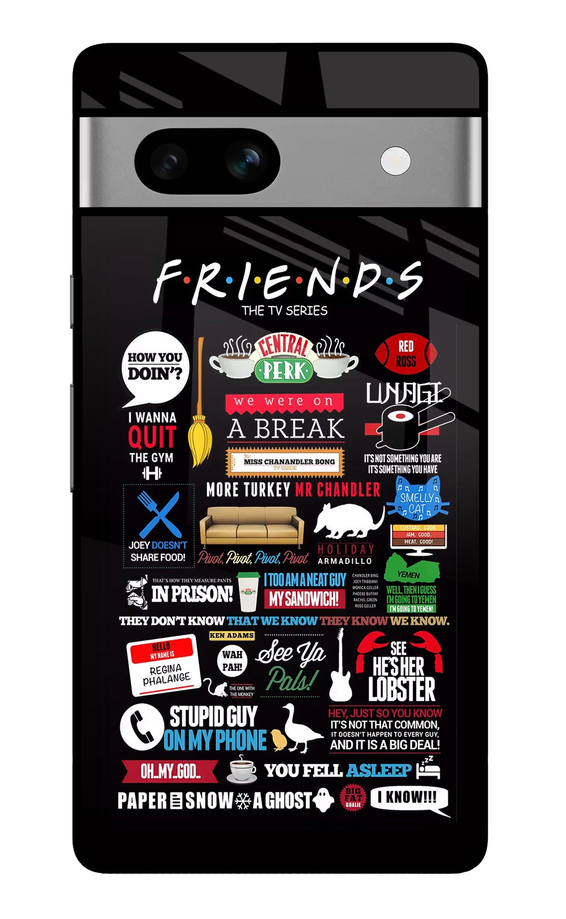 FRIENDS Google Pixel 7A Glass Case - FRIENDS Google Pixel 7A Glass Case FRIENDS Google Pixel 7A Glass Case