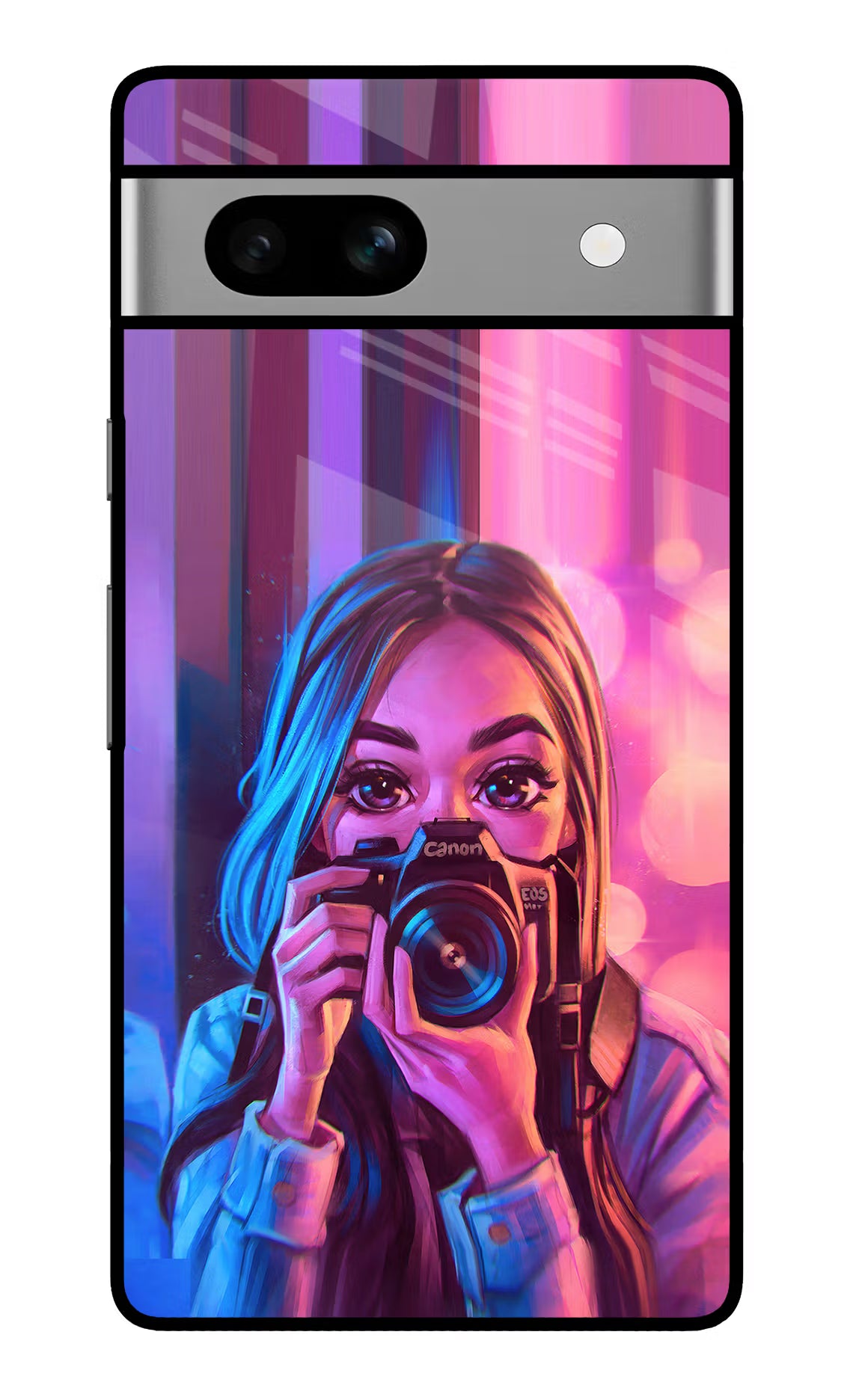 Girl Photographer Google Pixel 7A Glass Case - Girl Photographer Google Pixel 7A Glass Case Girl Photographer Google Pixel 7A Glass Case