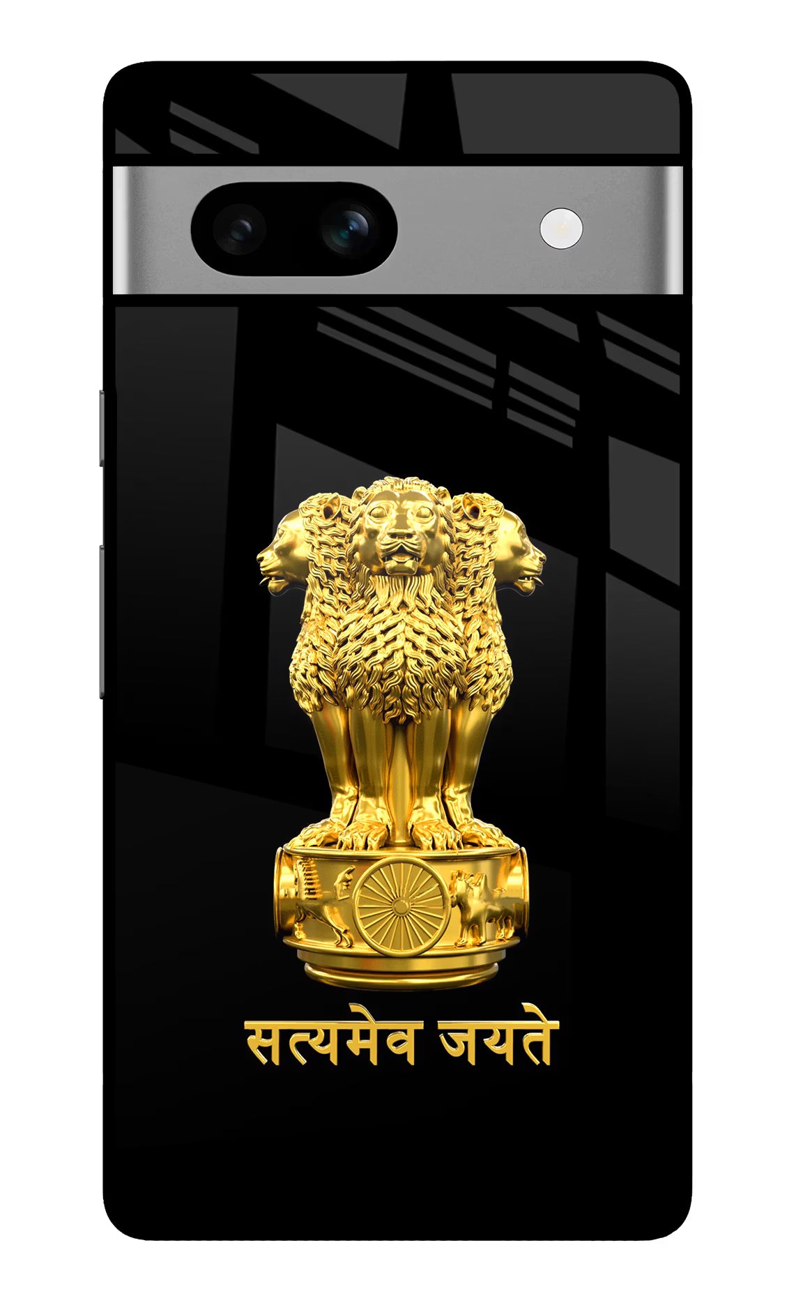 Satyamev Jayate Golden Google Pixel 7A Glass Case - Satyamev Jayate Golden Google Pixel 7A Glass Case Satyamev Jayate Golden Google Pixel 7A Glass Case