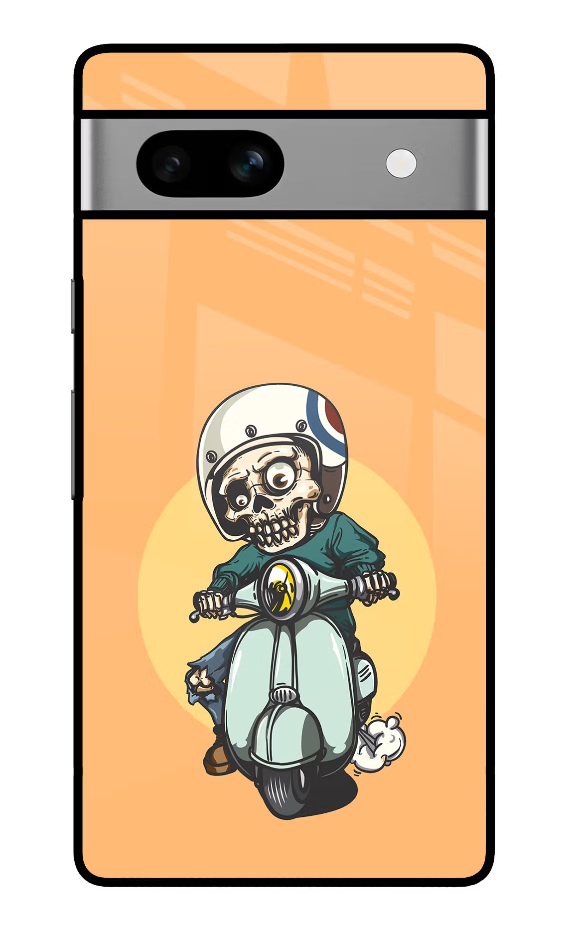 Undead Biker Google Pixel 7A Glass Case - Undead Biker Google Pixel 7A Glass Case Undead Biker Google Pixel 7A Glass Case