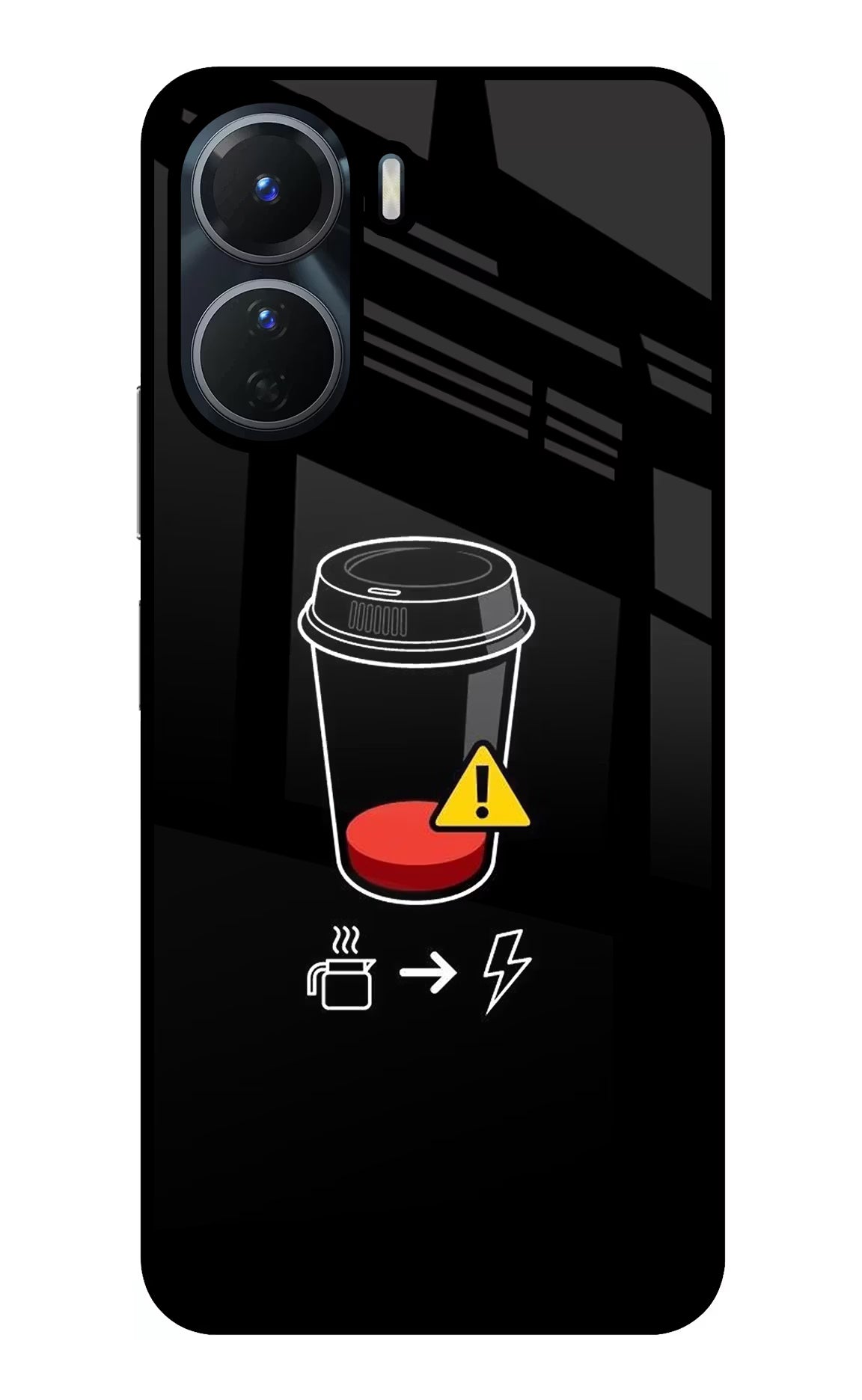 Coffee Vivo T2x 5G Glass Case - Coffee Vivo T2x 5G Glass Case Coffee Vivo T2x 5G Glass Case