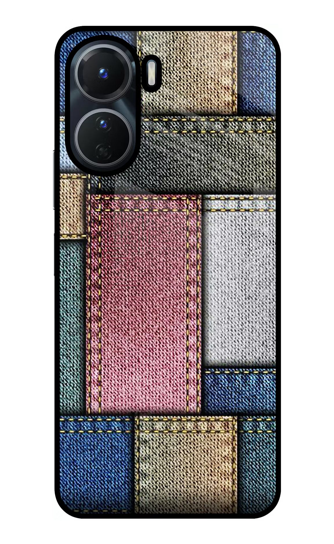 Multicolor Jeans Vivo T2x 5G Glass Case - Multicolor Jeans Vivo T2x 5G Glass Case Multicolor Jeans Vivo T2x 5G Glass Case