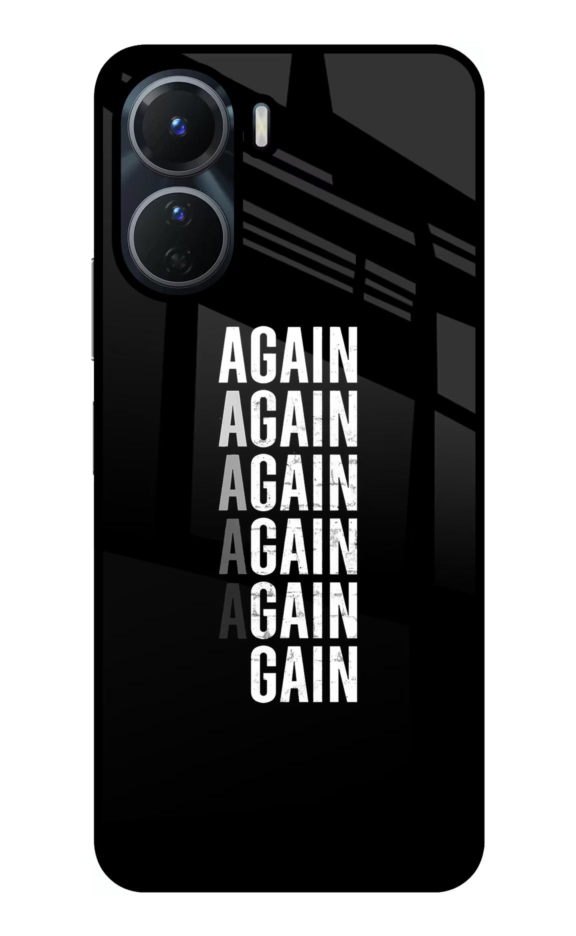 Again Again Gain Vivo T2x 5G Glass Case - Again Again Gain Vivo T2x 5G Glass Case Again Again Gain Vivo T2x 5G Glass Case