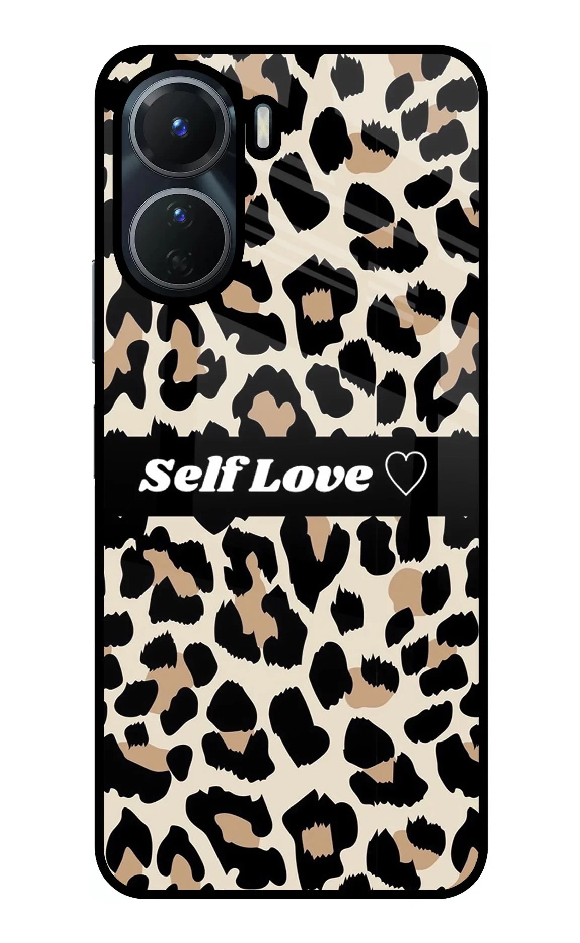 Leopard Print Self Love Vivo T2x 5G Glass Case - Leopard Print Self Love Vivo T2x 5G Glass Case Leopard Print Self Love Vivo T2x 5G Glass Case