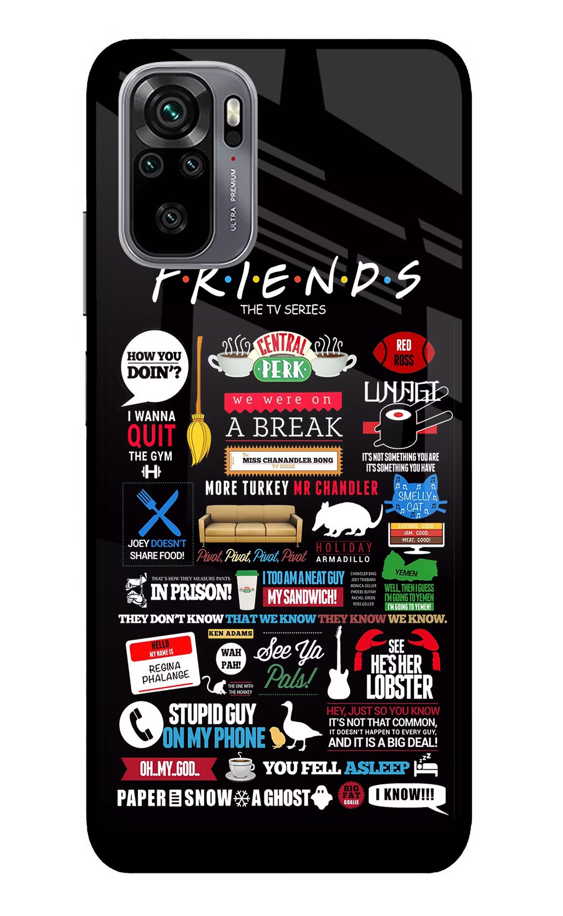 FRIENDS Redmi Note 11 SE Glass Case - FRIENDS Redmi Note 11 SE Glass Case FRIENDS Redmi Note 11 SE Glass Case