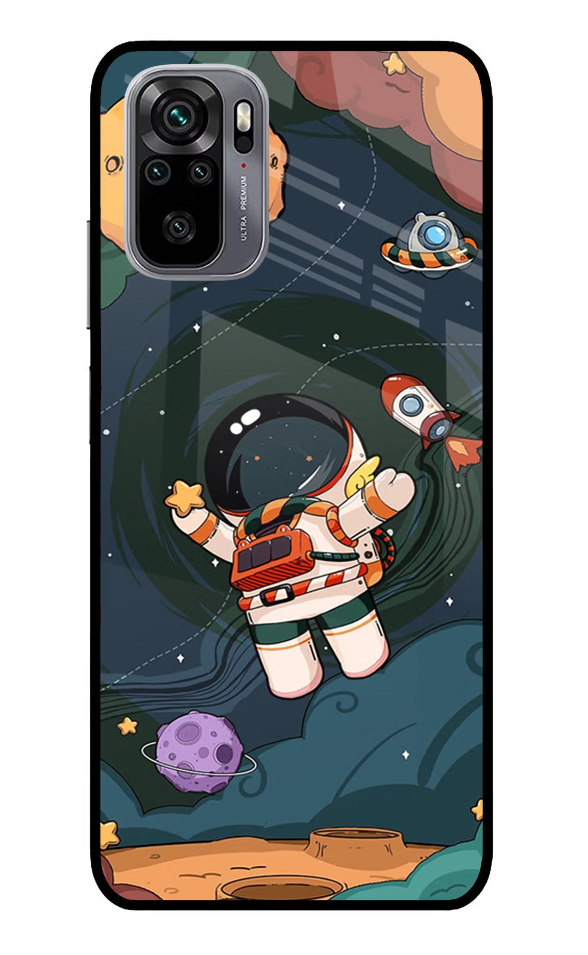 Cartoon Astronaut Redmi Note 11 SE Glass Case - Cartoon Astronaut Redmi Note 11 SE Glass Case Cartoon Astronaut Redmi Note 11 SE Glass Case
