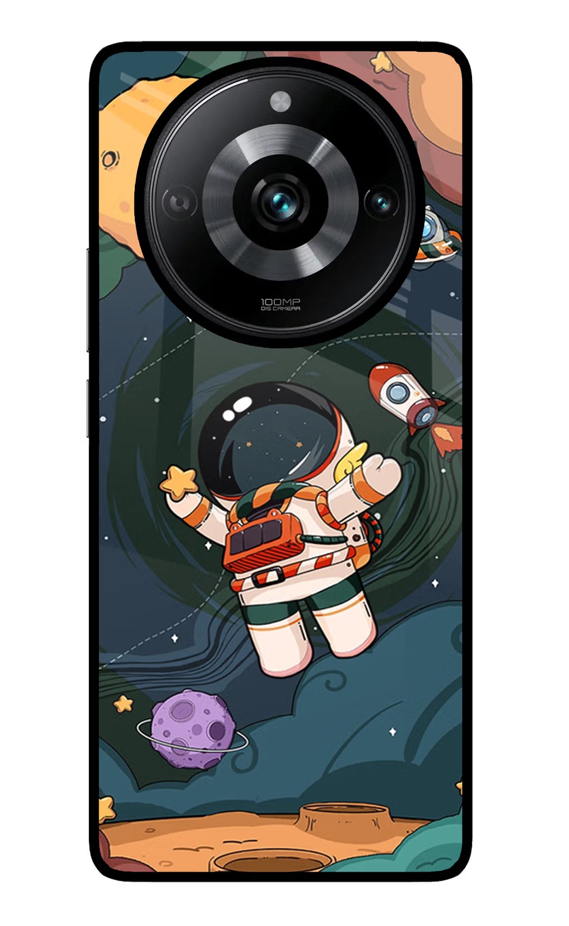 Cartoon Astronaut Realme Narzo 60 Pro Glass Case - Cartoon Astronaut Realme Narzo 60 Pro Glass Case Cartoon Astronaut Realme Narzo 60 Pro Glass Case