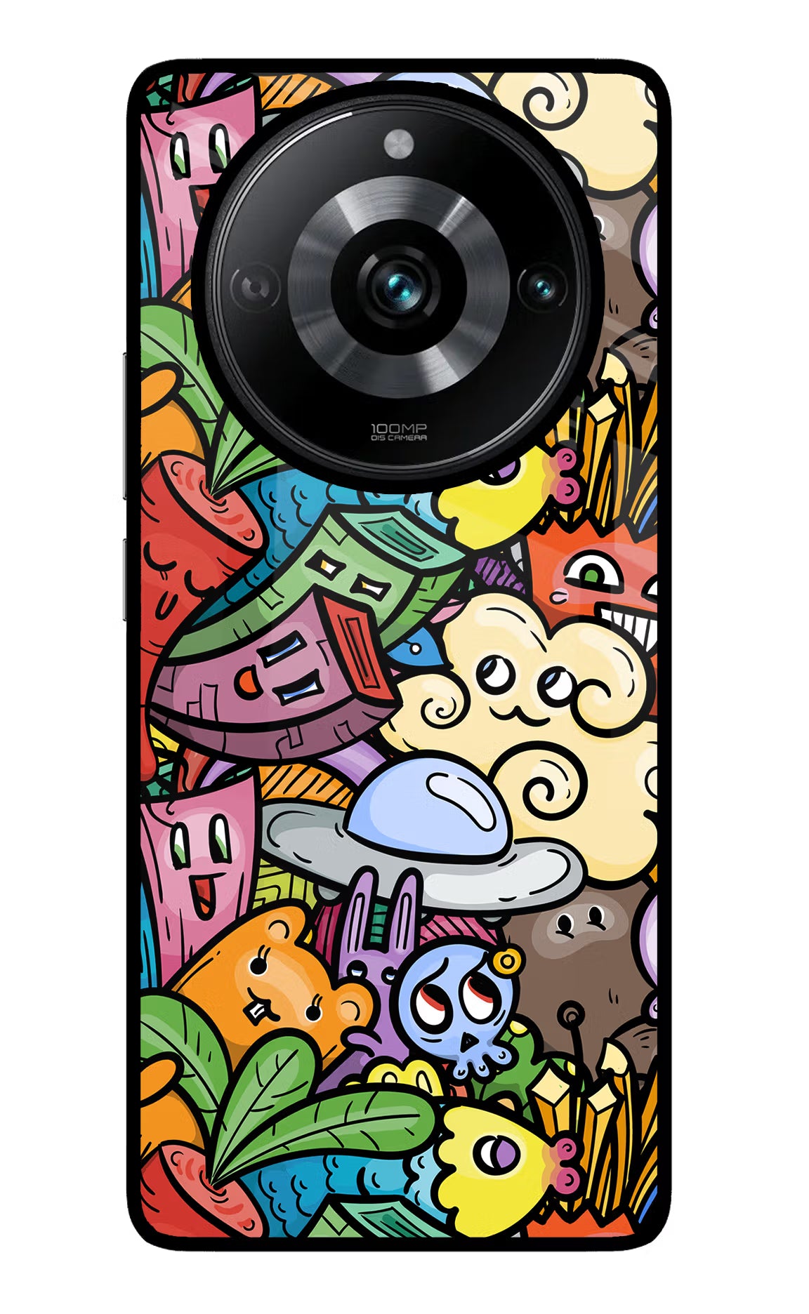Veggie Doodle Realme Narzo 60 Pro Glass Case - Veggie Doodle Realme Narzo 60 Pro Glass Case Veggie Doodle Realme Narzo 60 Pro Glass Case