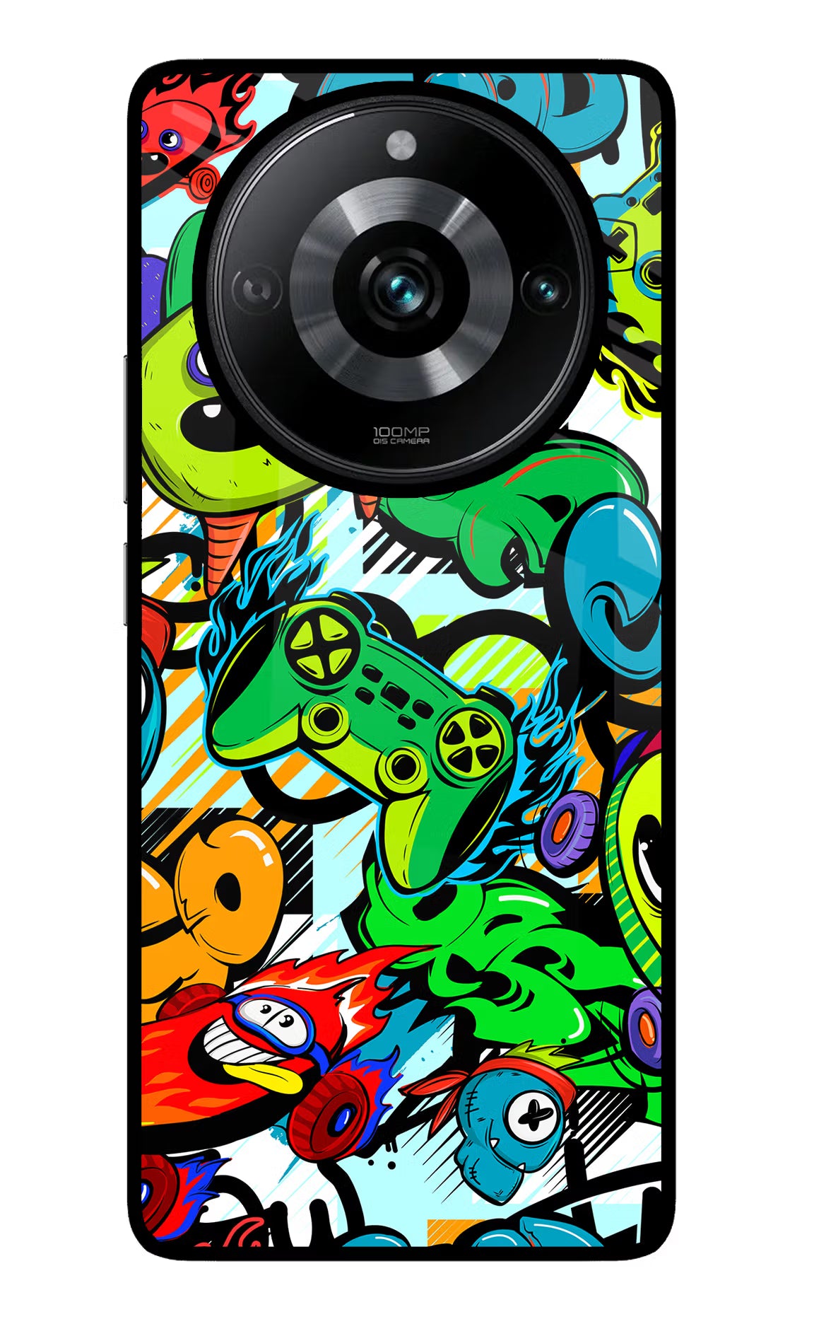 Game Doodle Realme Narzo 60 Pro Glass Case - Game Doodle Realme Narzo 60 Pro Glass Case Game Doodle Realme Narzo 60 Pro Glass Case