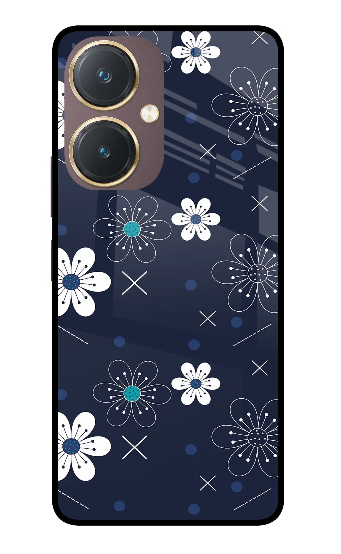 Flowers Vivo Y27 Glass Case - Flowers Vivo Y27 Glass Case Flowers Vivo Y27 Glass Case