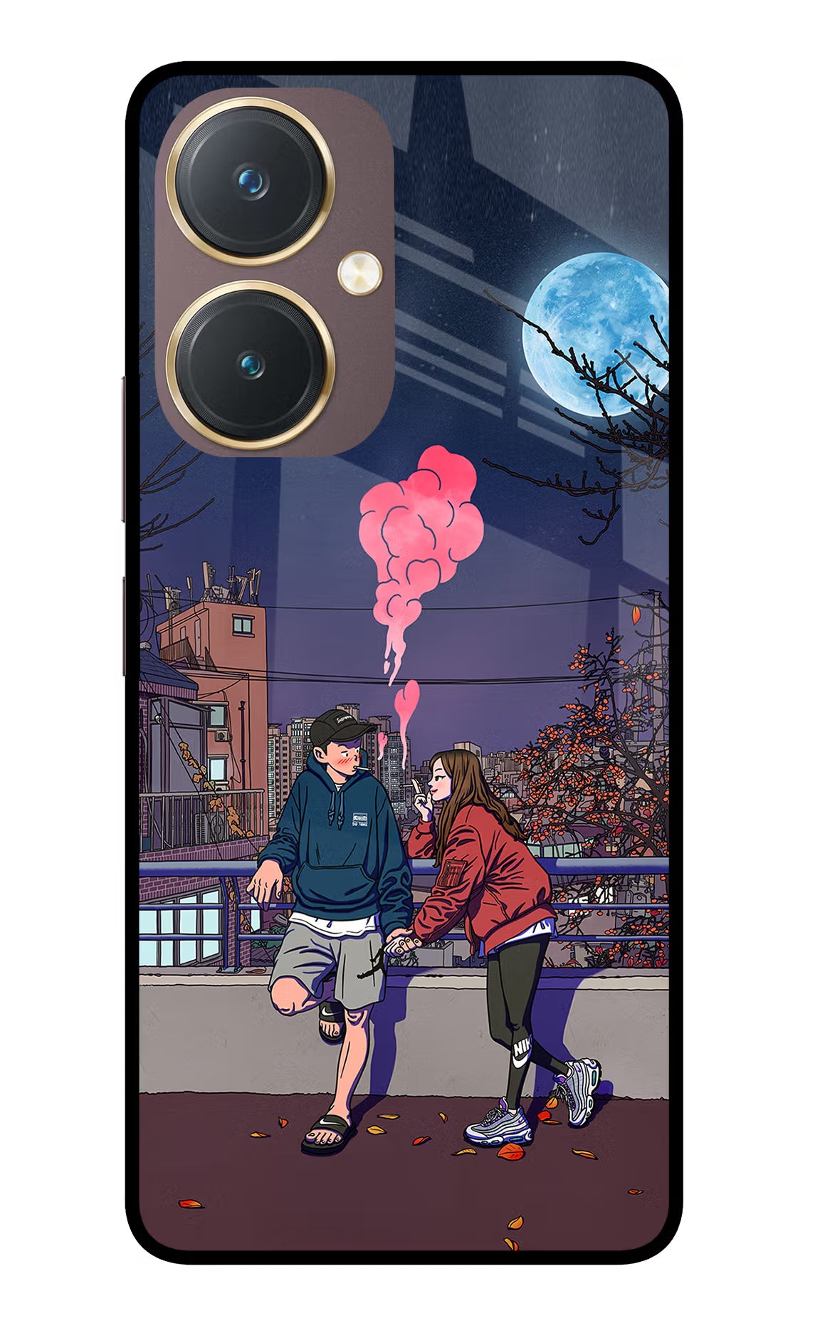 Chilling Couple Vivo Y27 Glass Case - Chilling Couple Vivo Y27 Glass Case Chilling Couple Vivo Y27 Glass Case