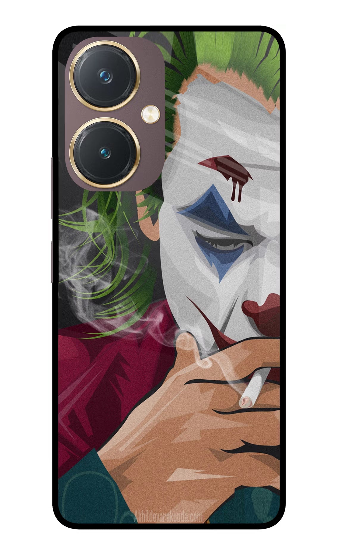 Joker Smoking Vivo Y27 Glass Case - Joker Smoking Vivo Y27 Glass Case Joker Smoking Vivo Y27 Glass Case