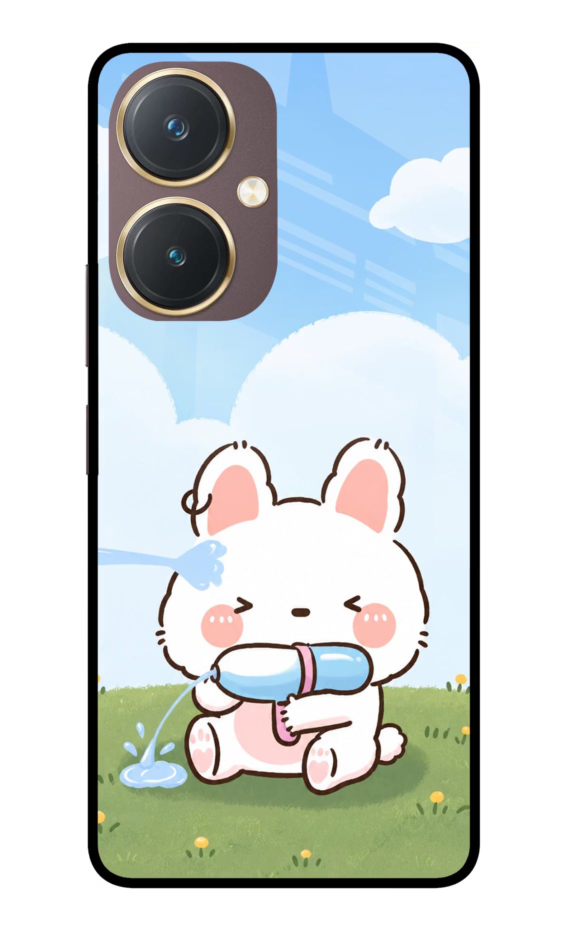 Bunny Treat Vivo Y27 Glass Case - Bunny Treat Vivo Y27 Glass Case Bunny Treat Vivo Y27 Glass Case