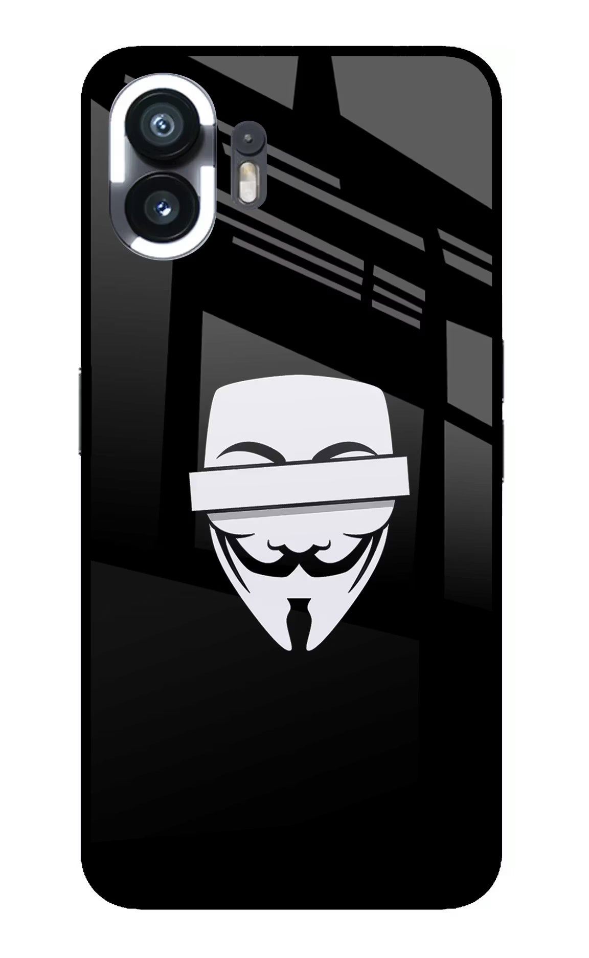 Anonymous Face Nothing Phone 2 Back Cover - Anonymous Face Nothing Phone 2 Glass Case Back Cover by Casekaro Anonymous Face Nothing Phone 2 Glass Case Back Cover by Casekaro