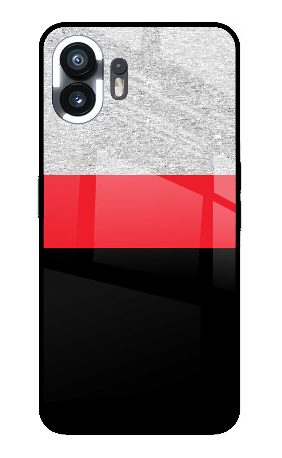 Tri Color Pattern Nothing Phone 2 Glass Case - Tri Color Pattern Nothing Phone 2 Glass Case Tri Color Pattern Nothing Phone 2 Glass Case