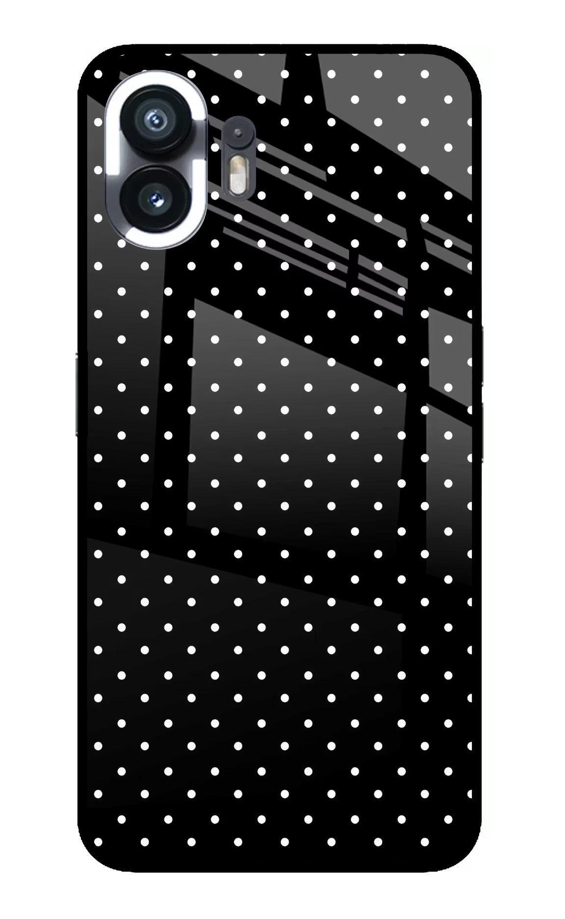 White Dots Nothing Phone 2 Back Cover - White Dots Nothing Phone 2 Glass Case Back Cover by Casekaro White Dots Nothing Phone 2 Glass Case Back Cover by Casekaro