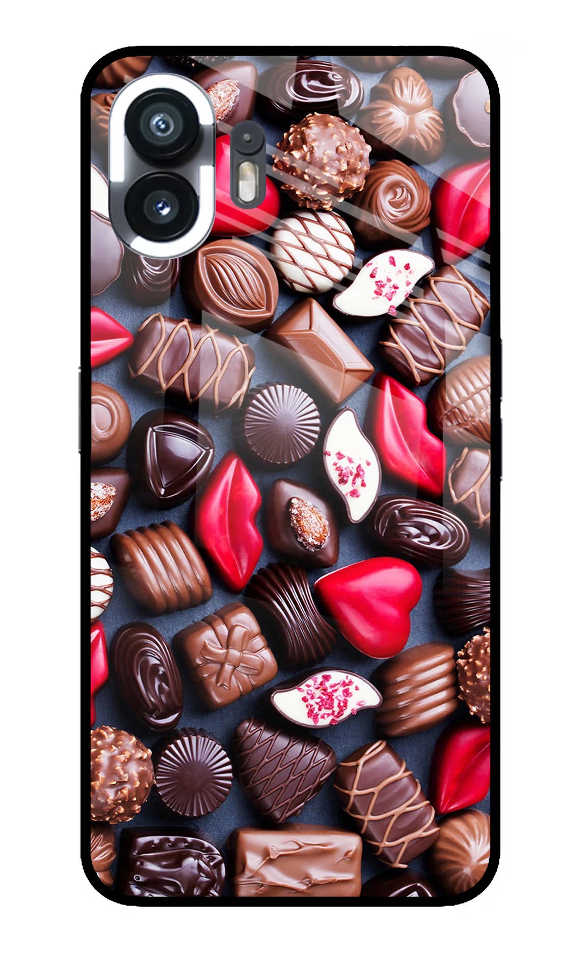 Chocolates Nothing Phone 2 Back Cover - Chocolates Nothing Phone 2 Glass Case Back Cover by Casekaro Chocolates Nothing Phone 2 Glass Case Back Cover by Casekaro