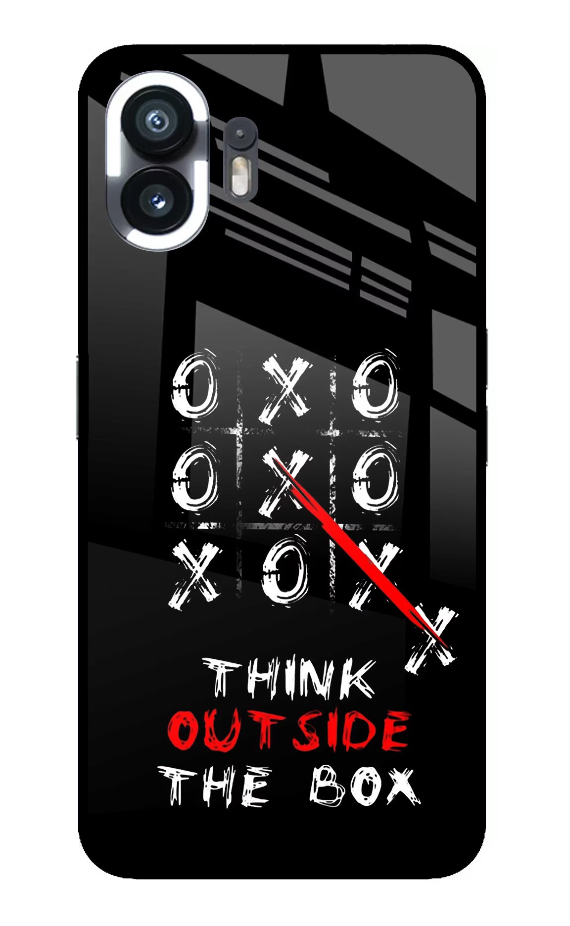 Think out of the BOX Nothing Phone 2 Back Cover - Think out of the BOX Nothing Phone 2 Glass Case Back Cover by Casekaro Think out of the BOX Nothing Phone 2 Glass Case Back Cover by Casekaro