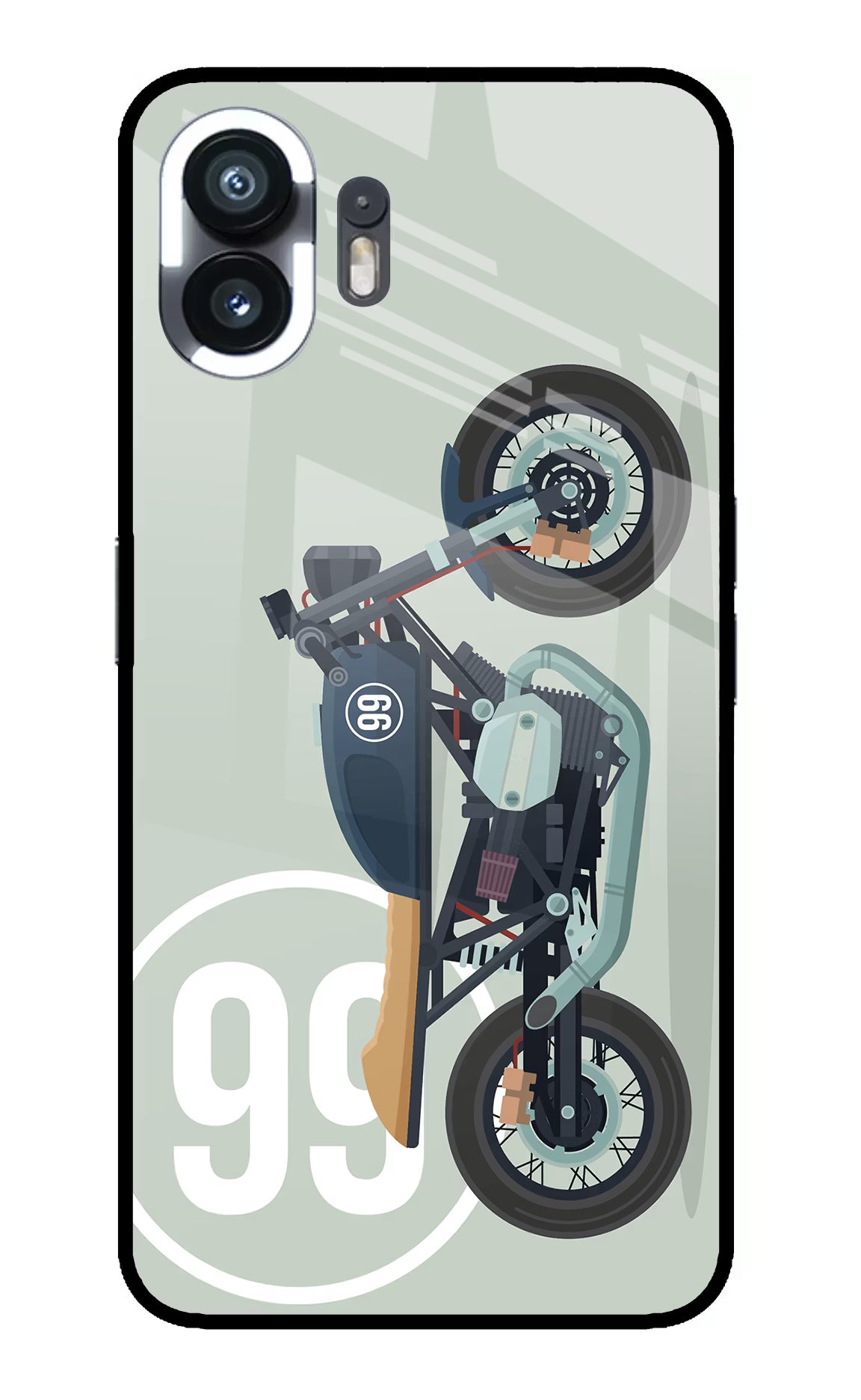 Classic Cafe Racer 99 Nothing Phone 2 Back Cover - Classic Cafe Racer 99 Nothing Phone 2 Glass Case Back Cover by Casekaro Classic Cafe Racer 99 Nothing Phone 2 Glass Case Back Cover by Casekaro