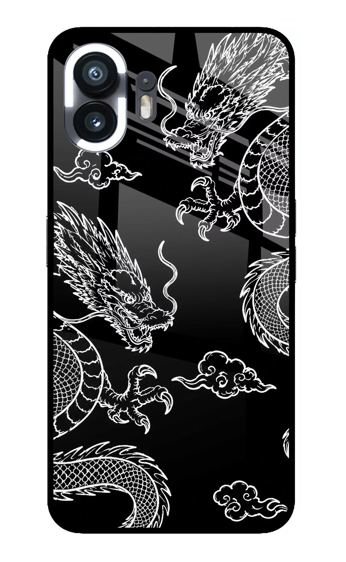 Twin Dragons Nothing Phone 2 Glass Case - Twin Dragons Nothing Phone 2 Glass Case Twin Dragons Nothing Phone 2 Glass Case