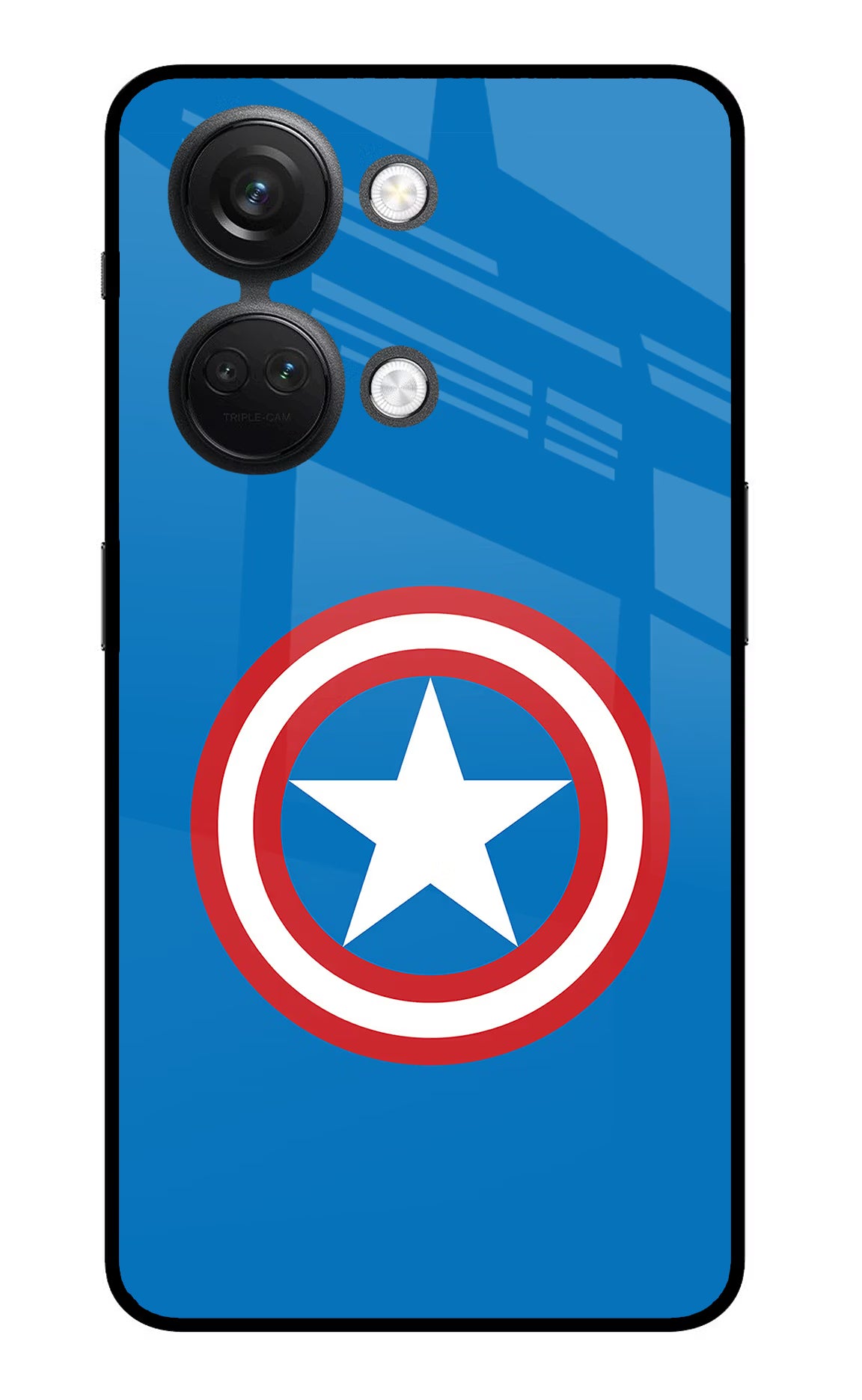 Captain America Logo OnePlus Nord 3 5G Back Cover - Captain America Logo OnePlus Nord 3 5G Glass Case Back Cover by Casekaro Captain America Logo OnePlus Nord 3 5G Glass Case Back Cover by Casekaro