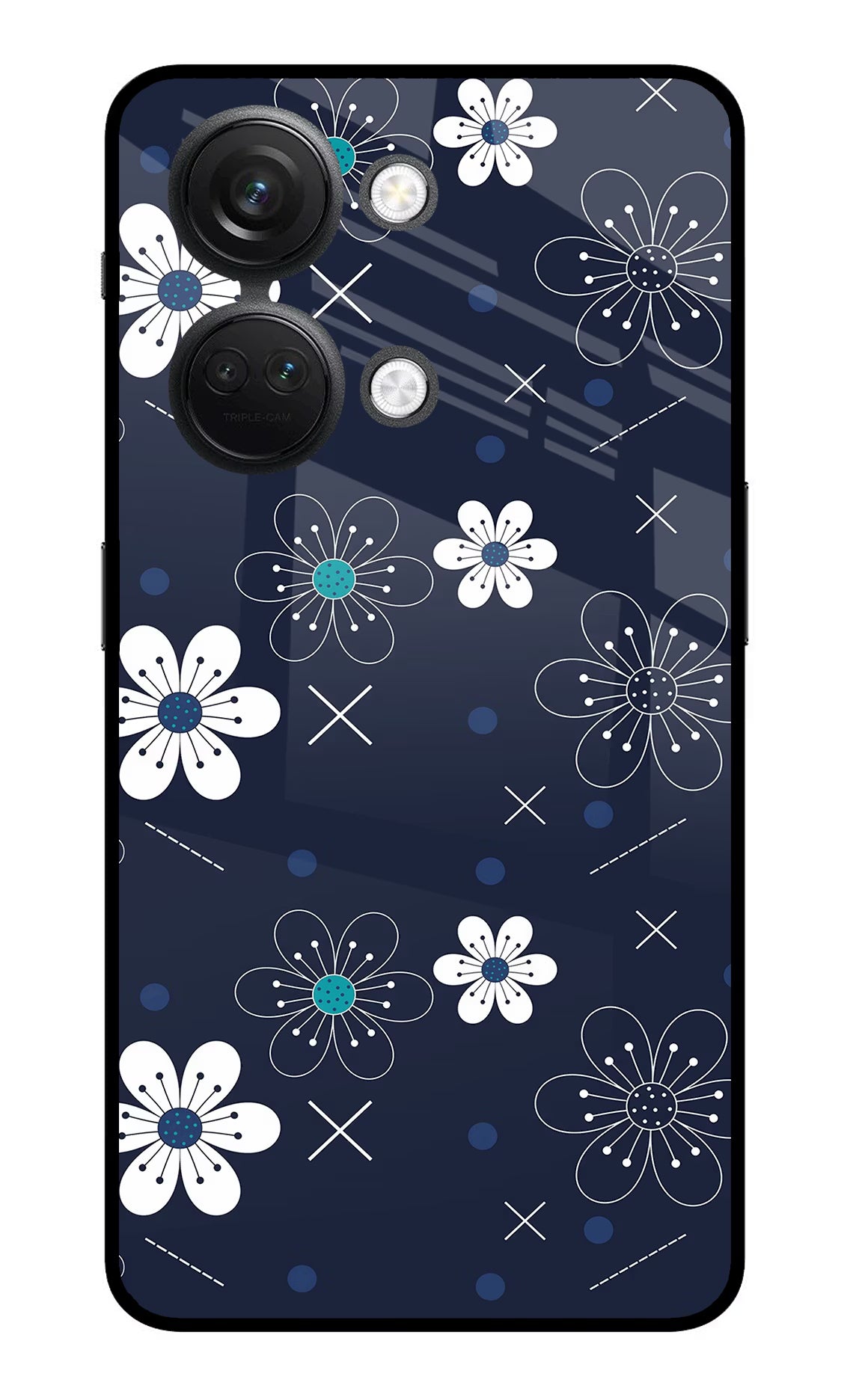 Flowers OnePlus Nord 3 5G Back Cover - Flowers OnePlus Nord 3 5G Glass Case Back Cover by Casekaro Flowers OnePlus Nord 3 5G Glass Case Back Cover by Casekaro